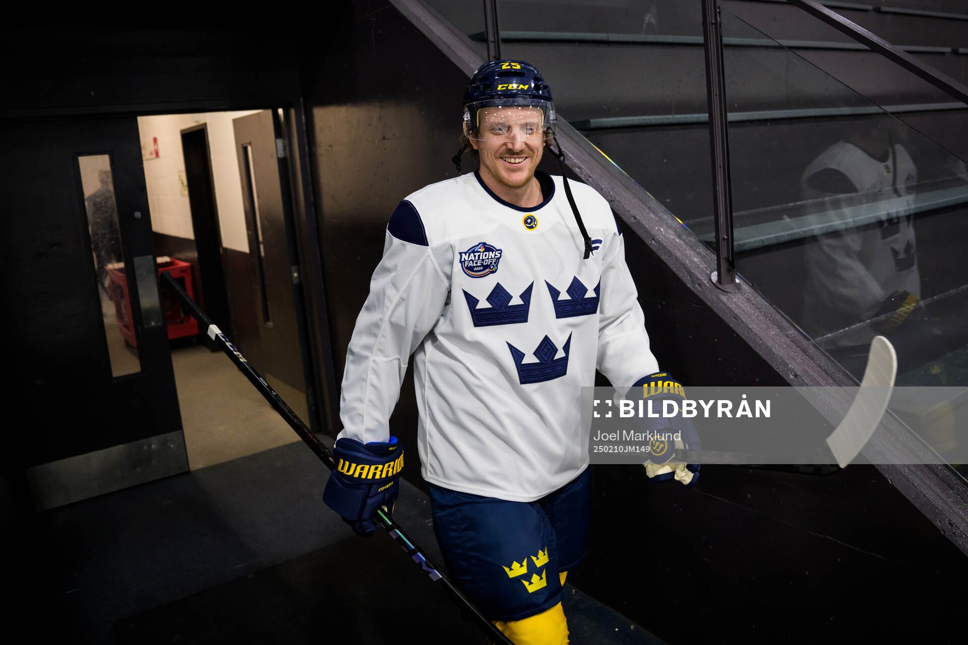 Jonas Brodin of Sweden at a practice session