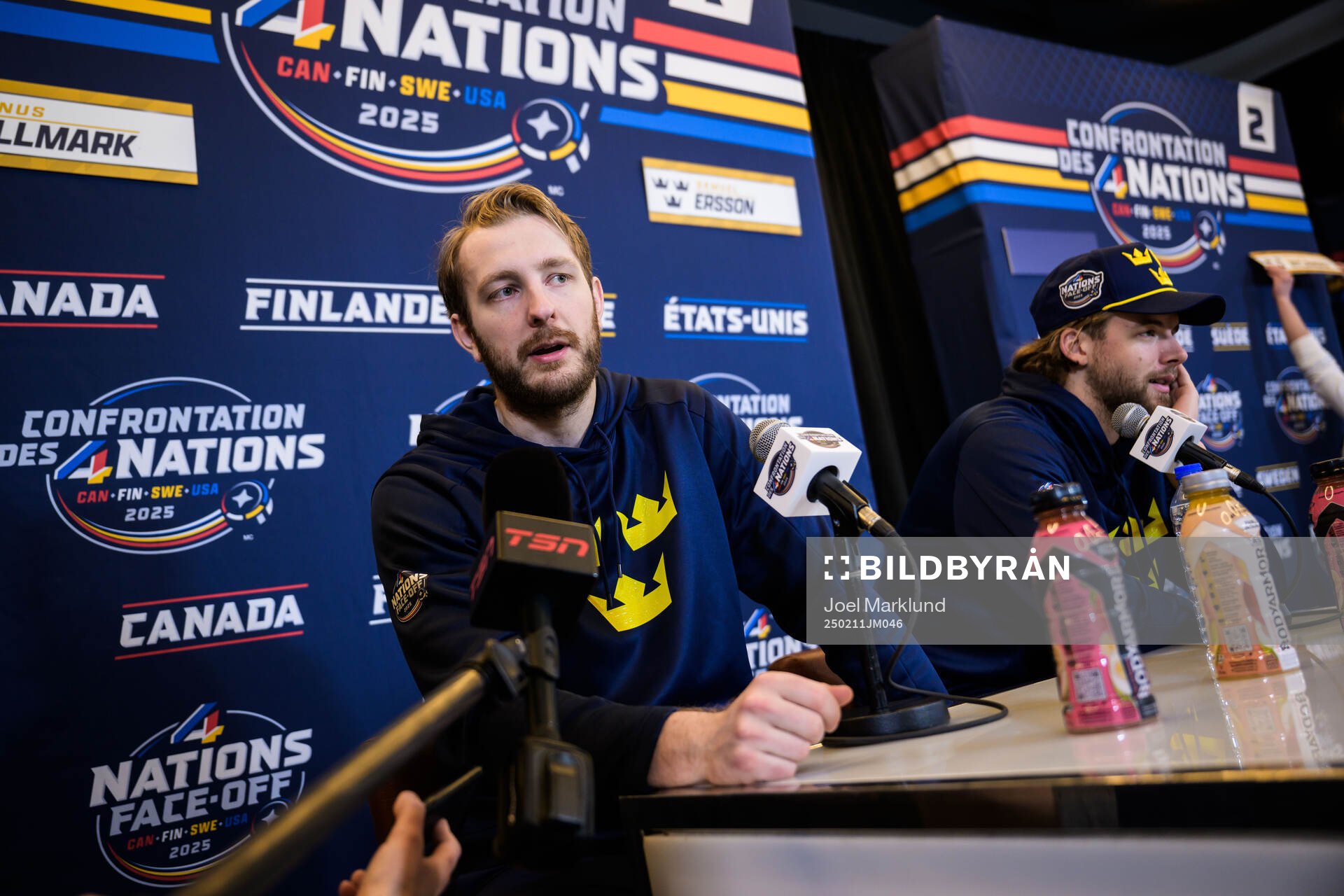 Goalkeeper Linus Ullmark and Goalkeeper Samuel Ersson of