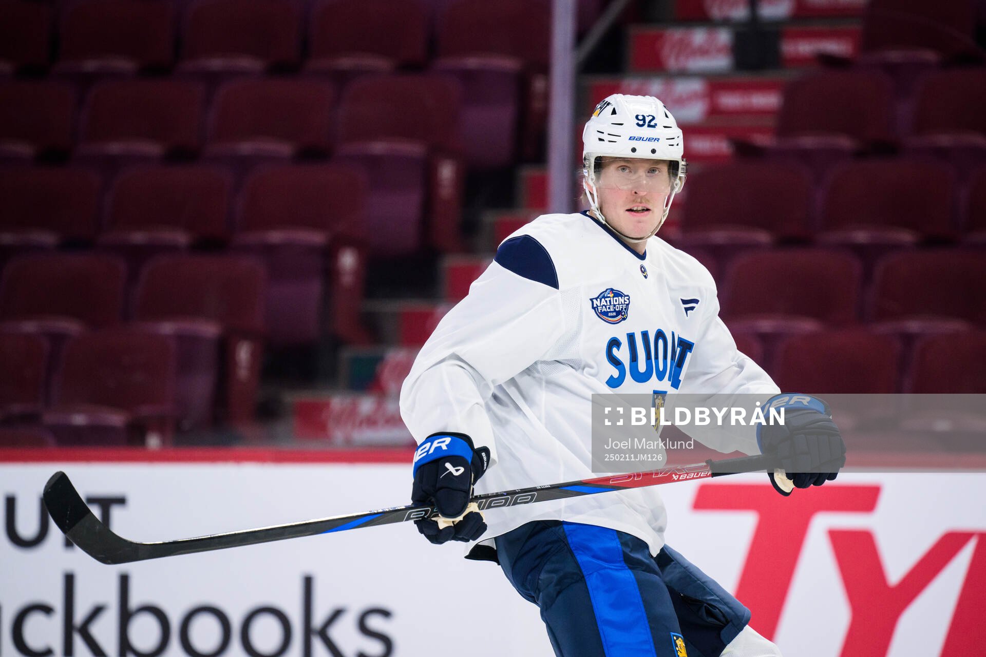 Patrik Laine of Finland at a practice session