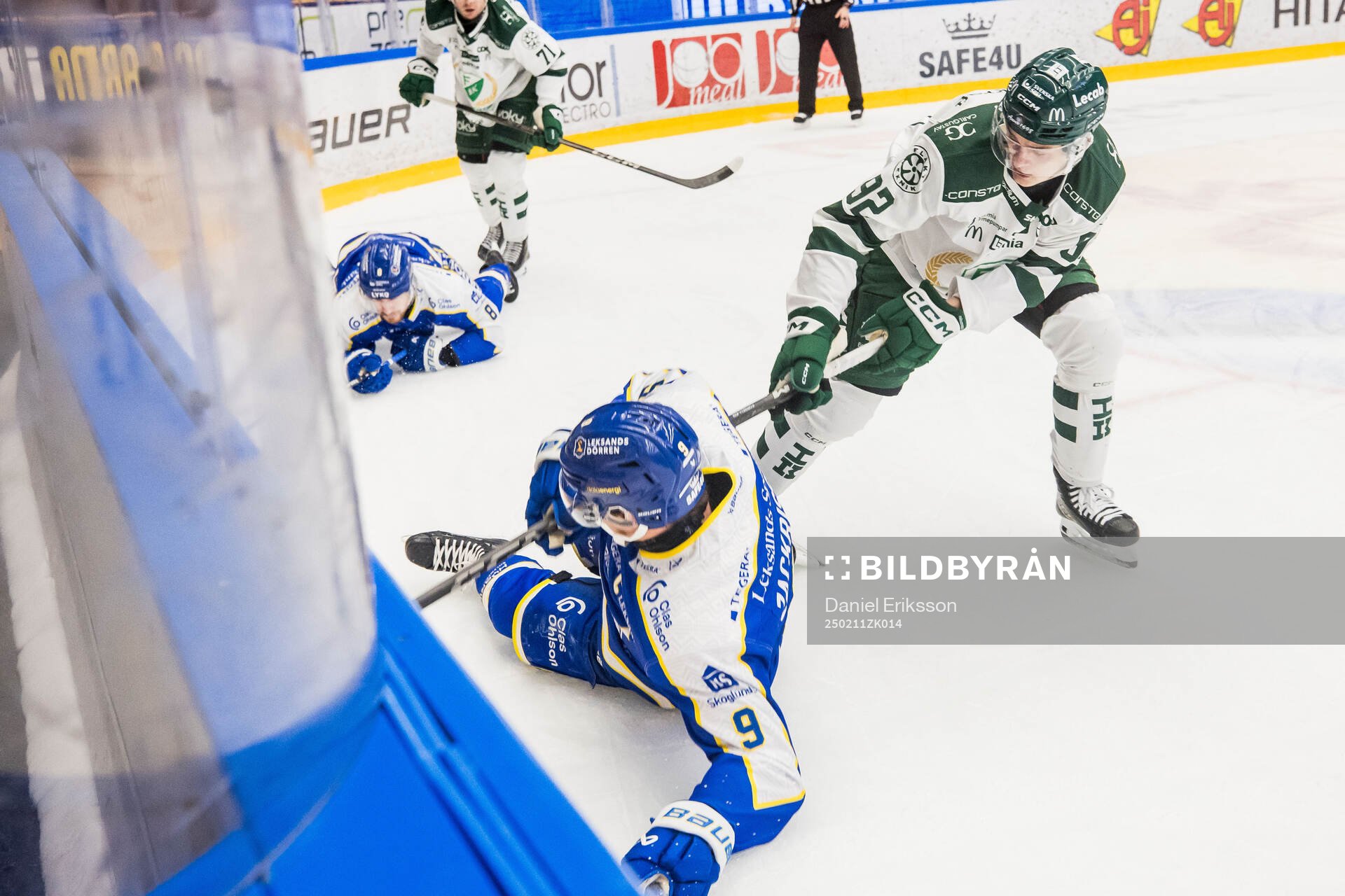 Leksands Patrik Zackrisson och Färjestads Lucas Forsell