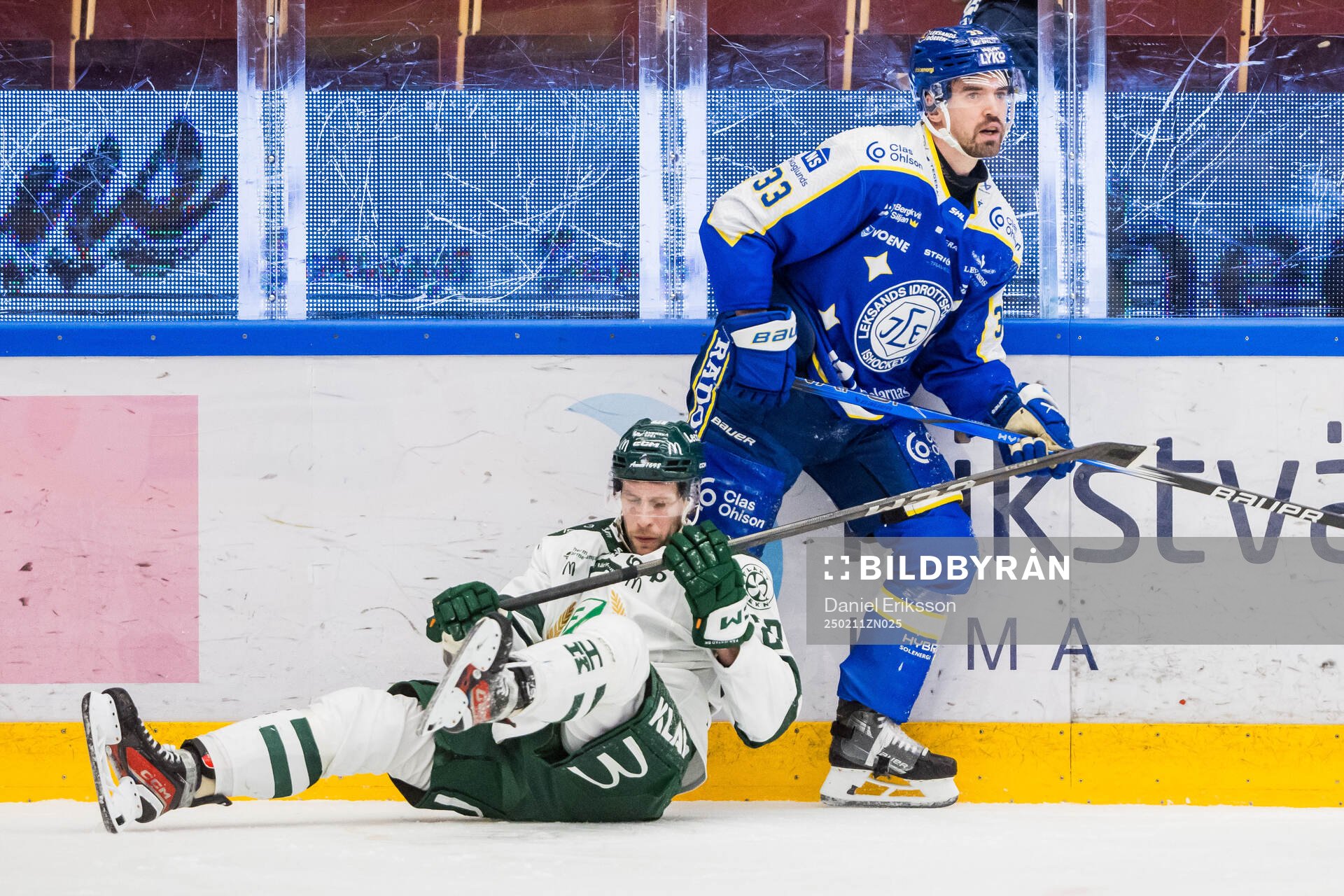Färjestads Stian Solberg och Leksands Eddie Larsson