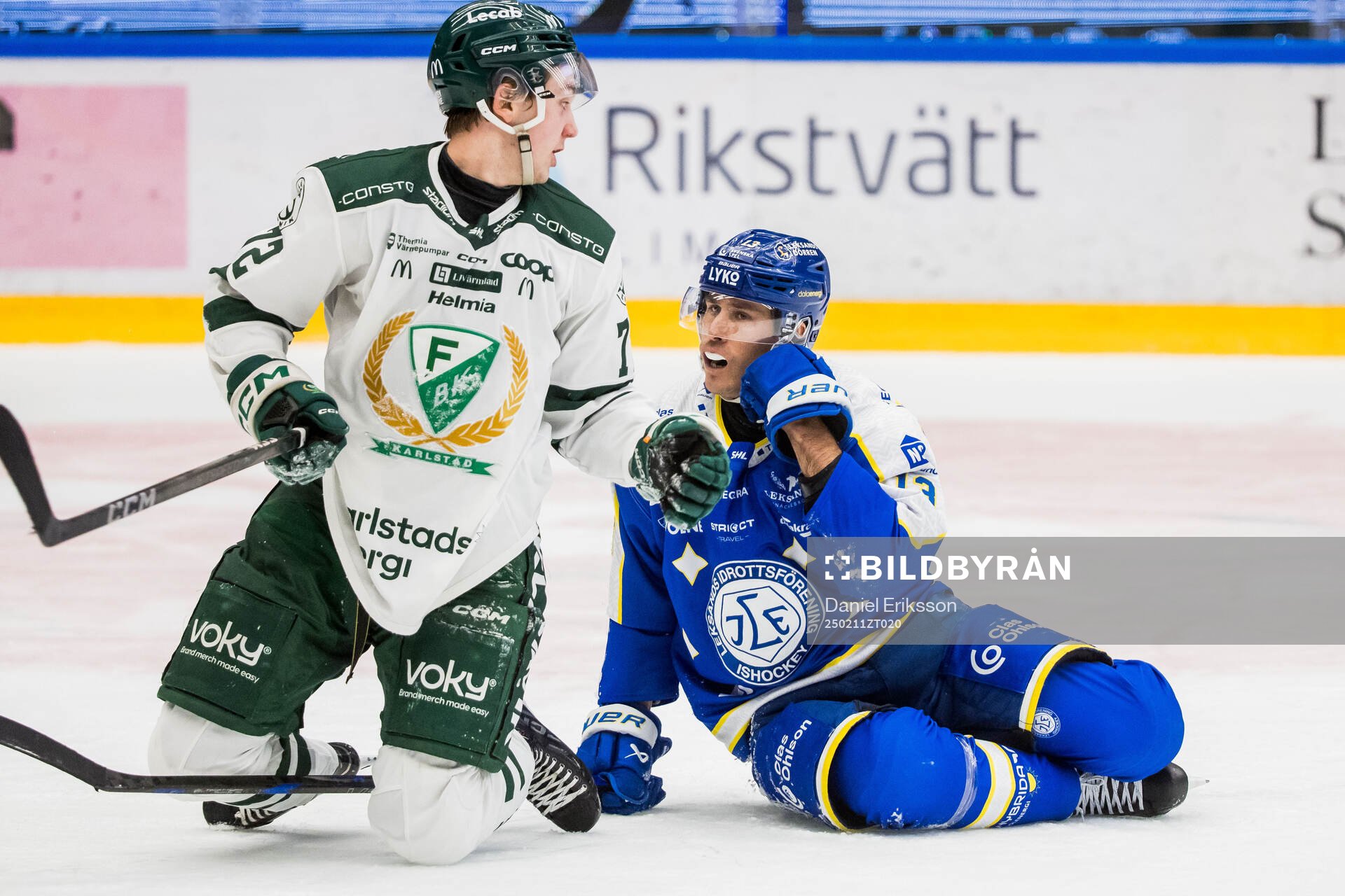 Färjestads Stian Solberg och Leksands Jon Knuts
