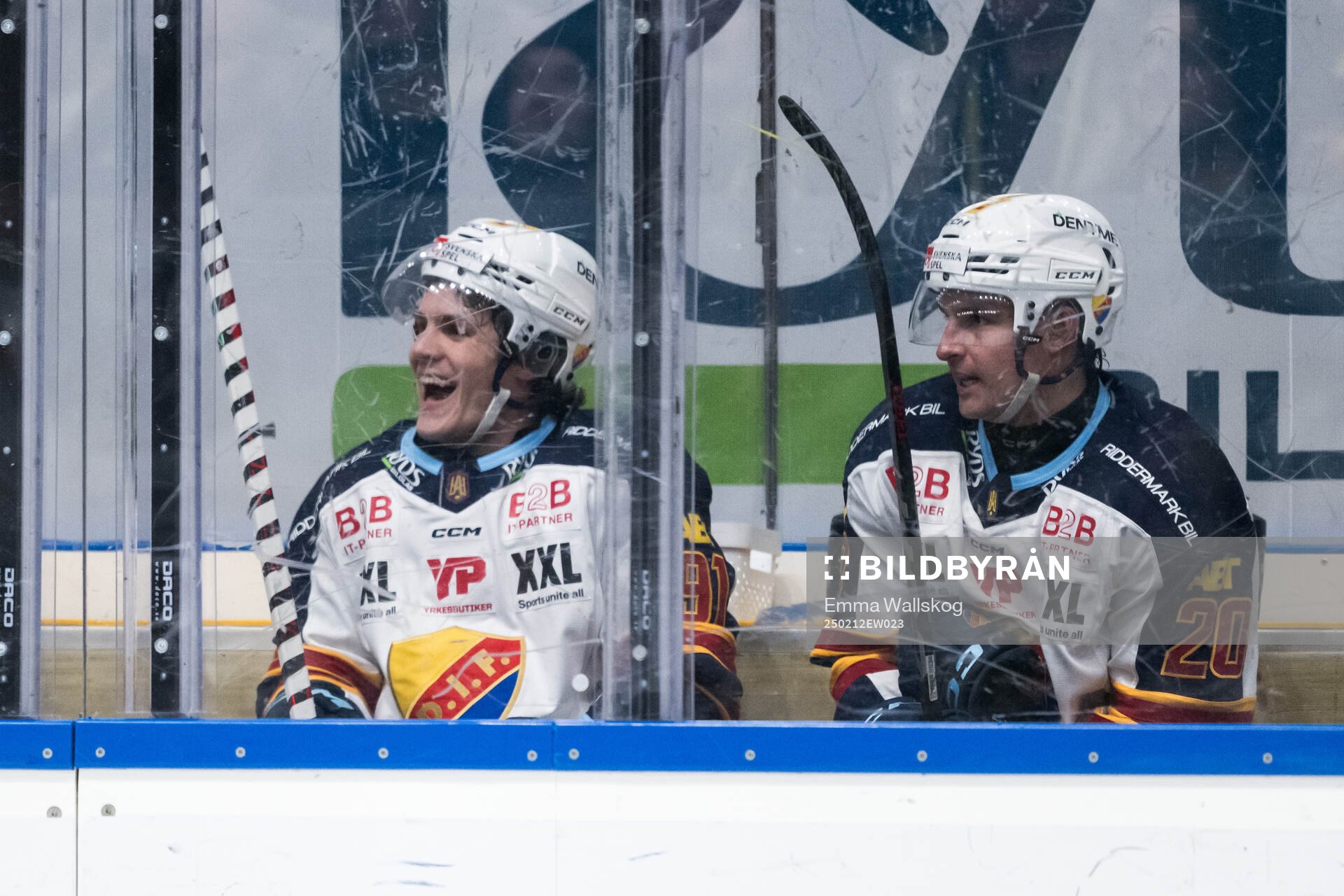 Djurgårdens Tyler Kelleher och Jonathan Tychonick