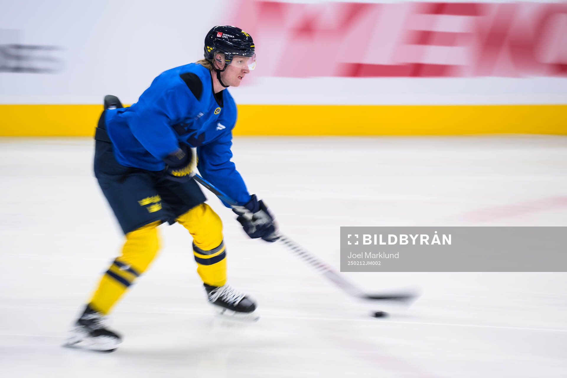Rasmus Dahlin of Sweden at a practice session