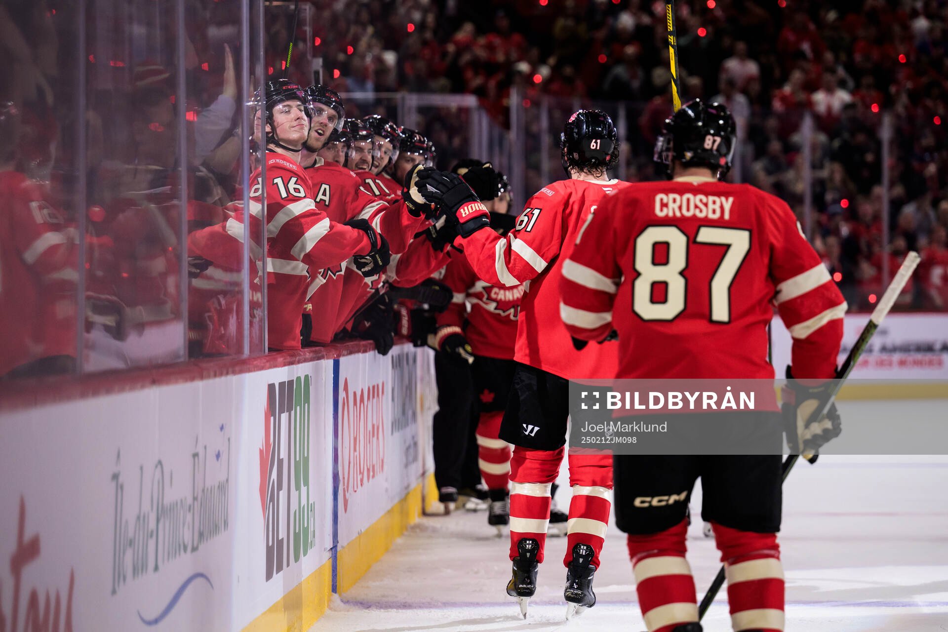 Mark Stone of Canada celebrates