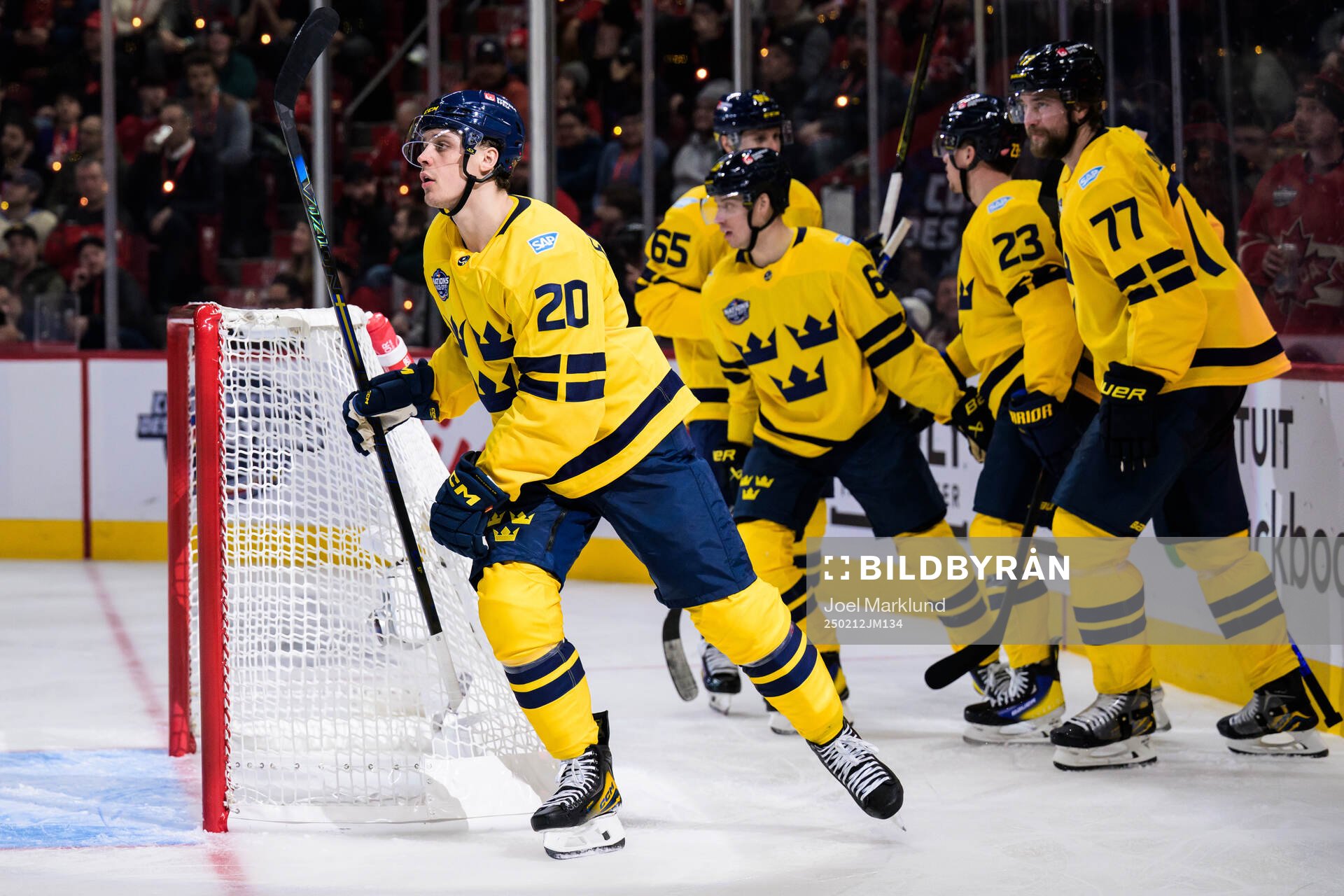 Joel Eriksson Ek of Sweden celebrates