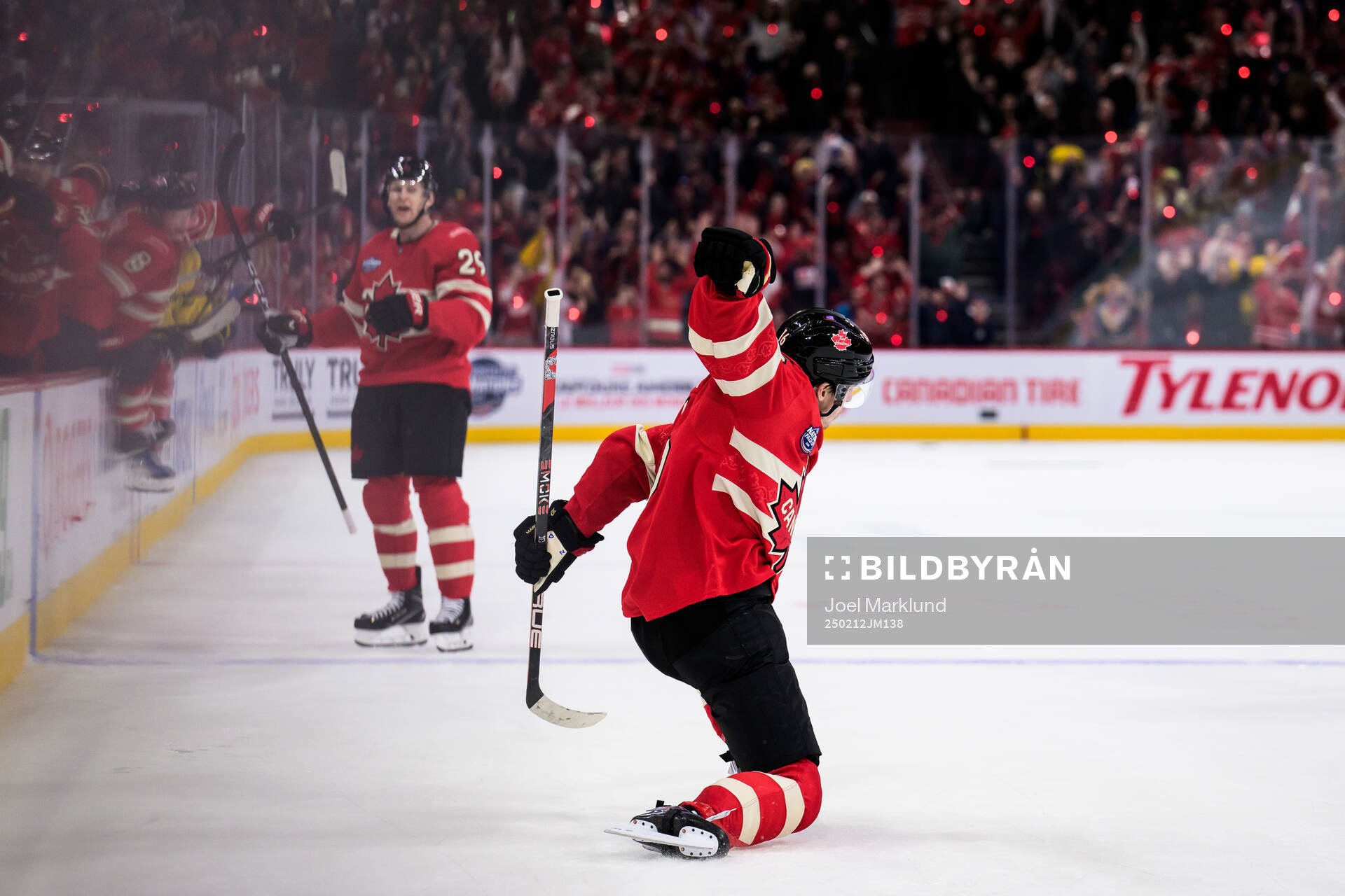Mitch Marner of Canada celebrates