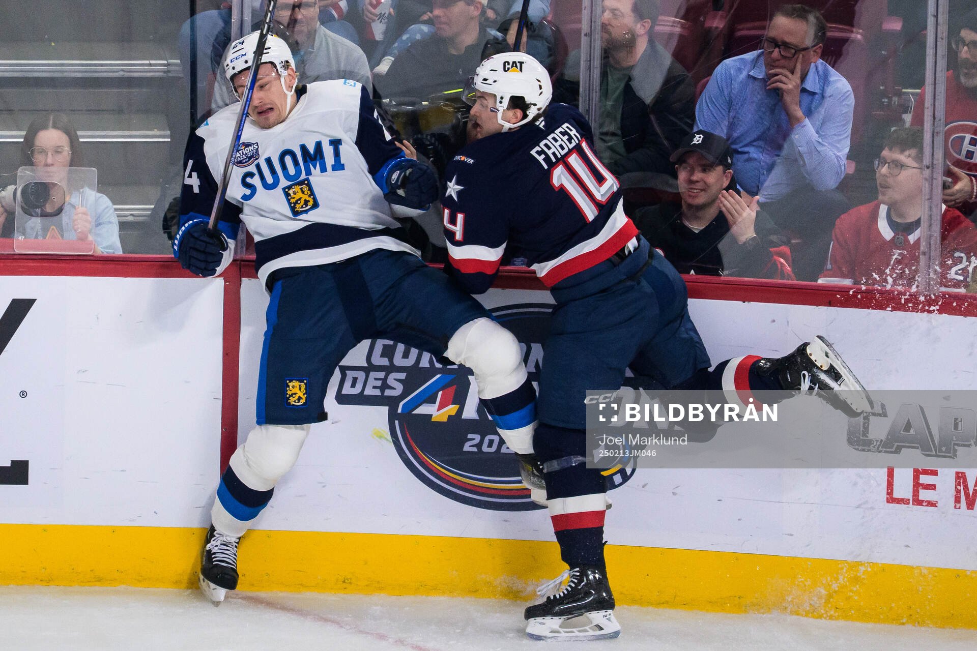 Roope Hintz of Finland and Brock Faber of USA