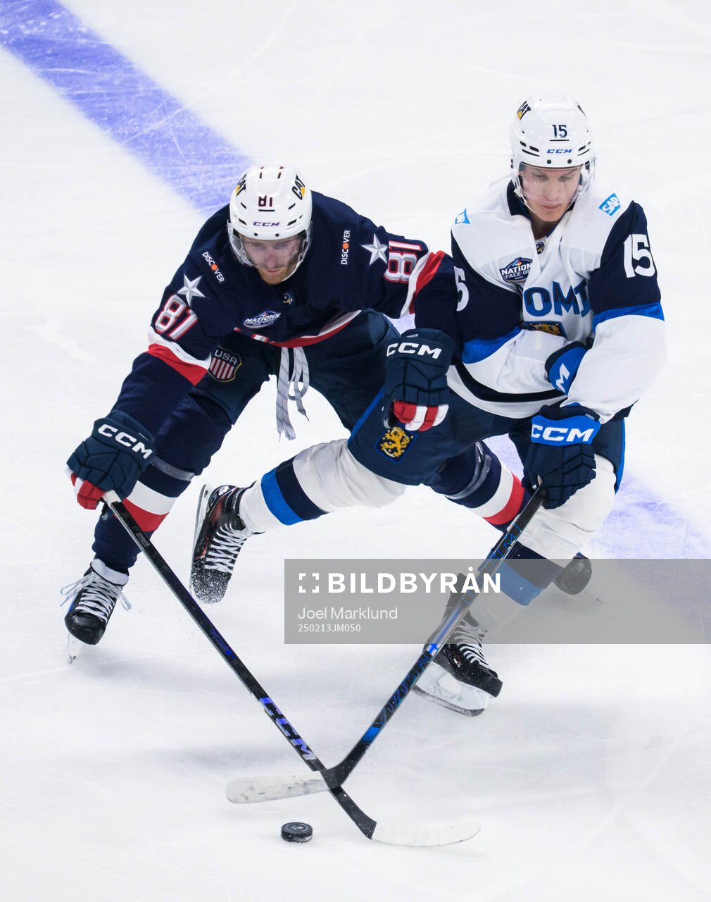 Kyle Connor of USA and Anton Lundell of Finland