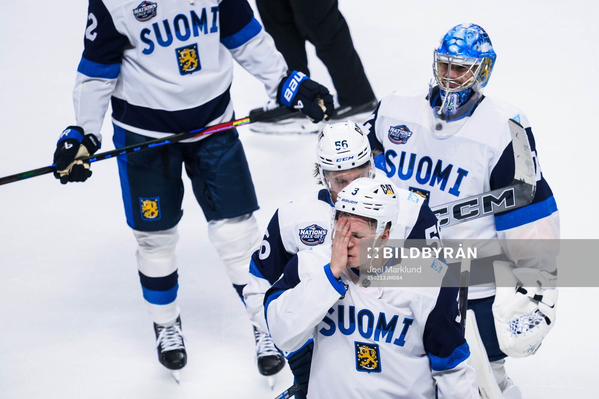 Olli Määttä of Finland looks dejected