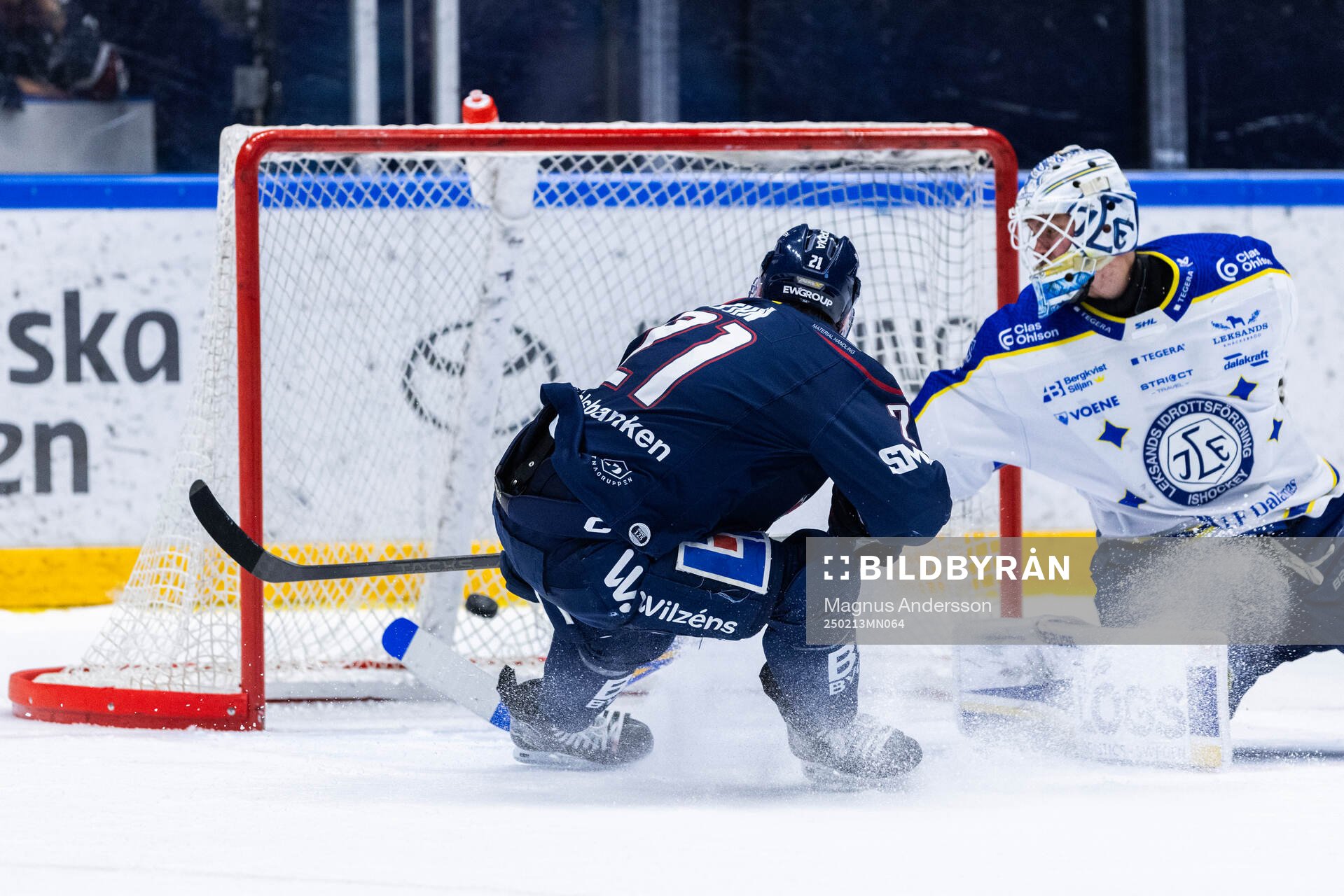 Linköpings Christoffer Ehn gör 3-2 bakom Leksands