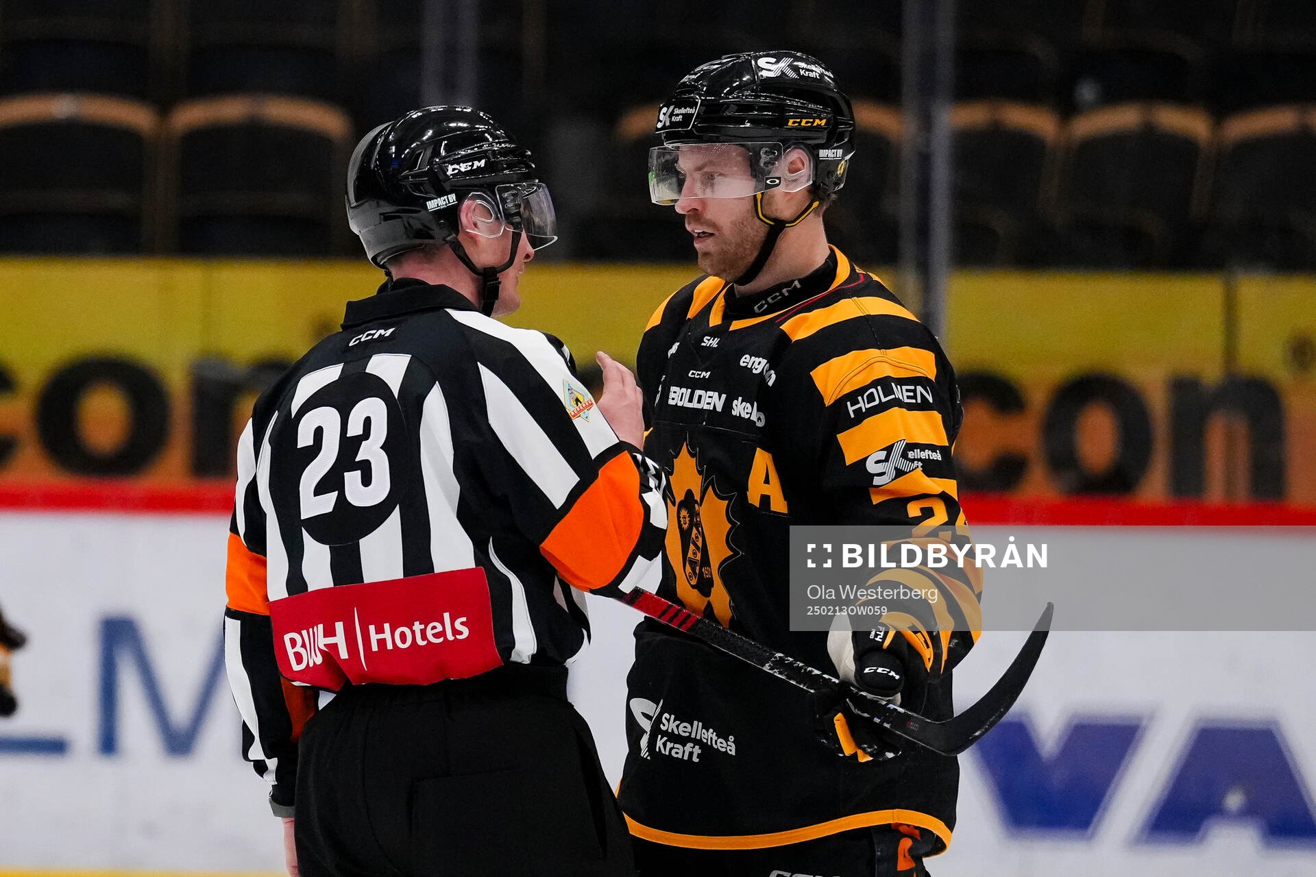 Domare Alexander Österberg och Skellefteås Oscar Lindberg
