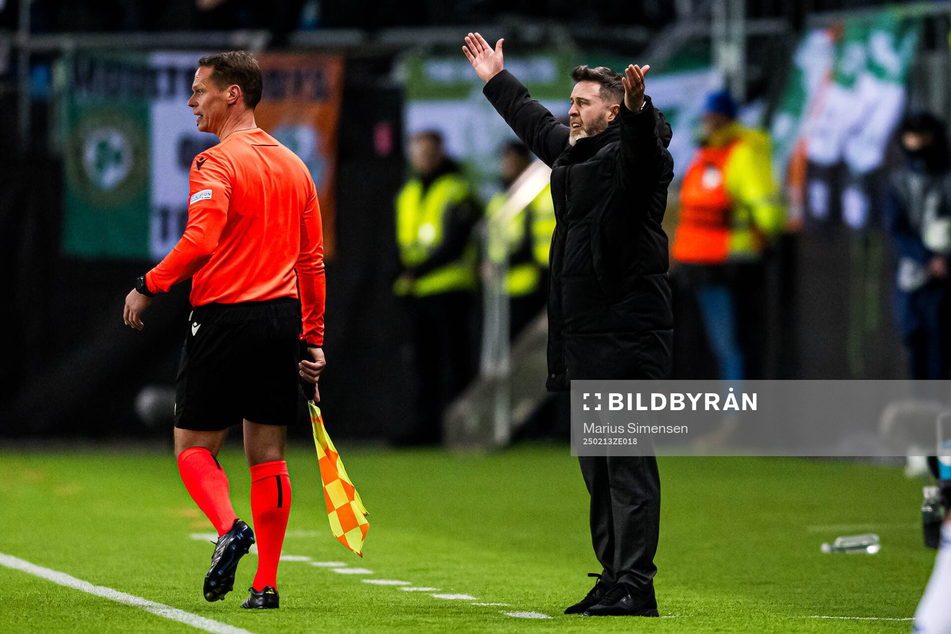 Stephen Bradley, head coach of Shamrock Rovers, reacts