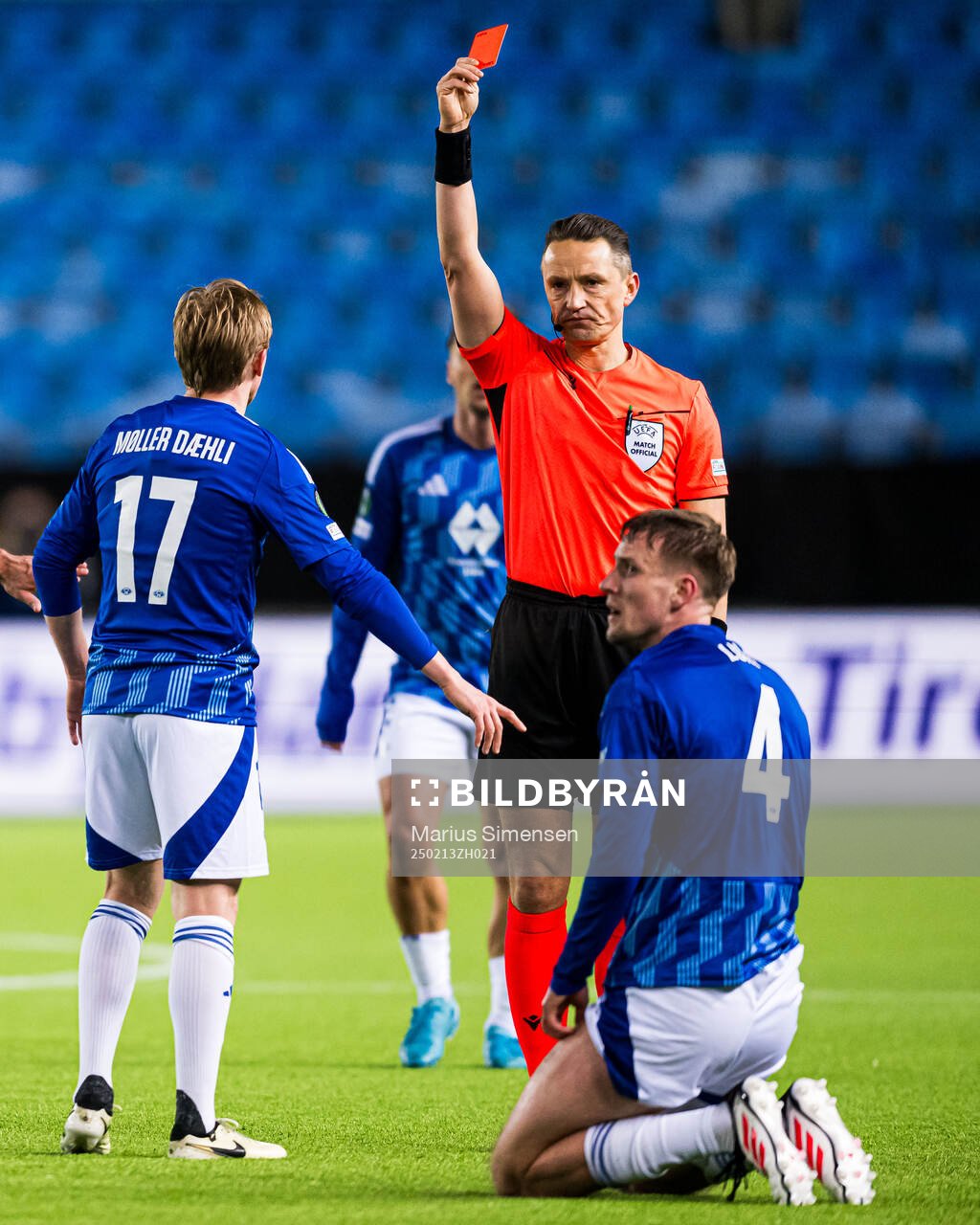 Valdemar Lund of Molde looks dejected