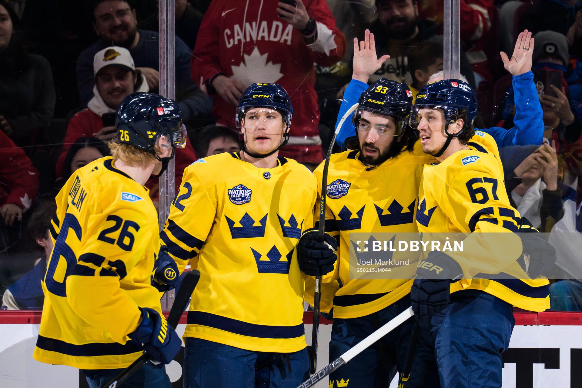 25021 Rasmus Dahlin, Gustav Forsling, Mika Zibanejad and