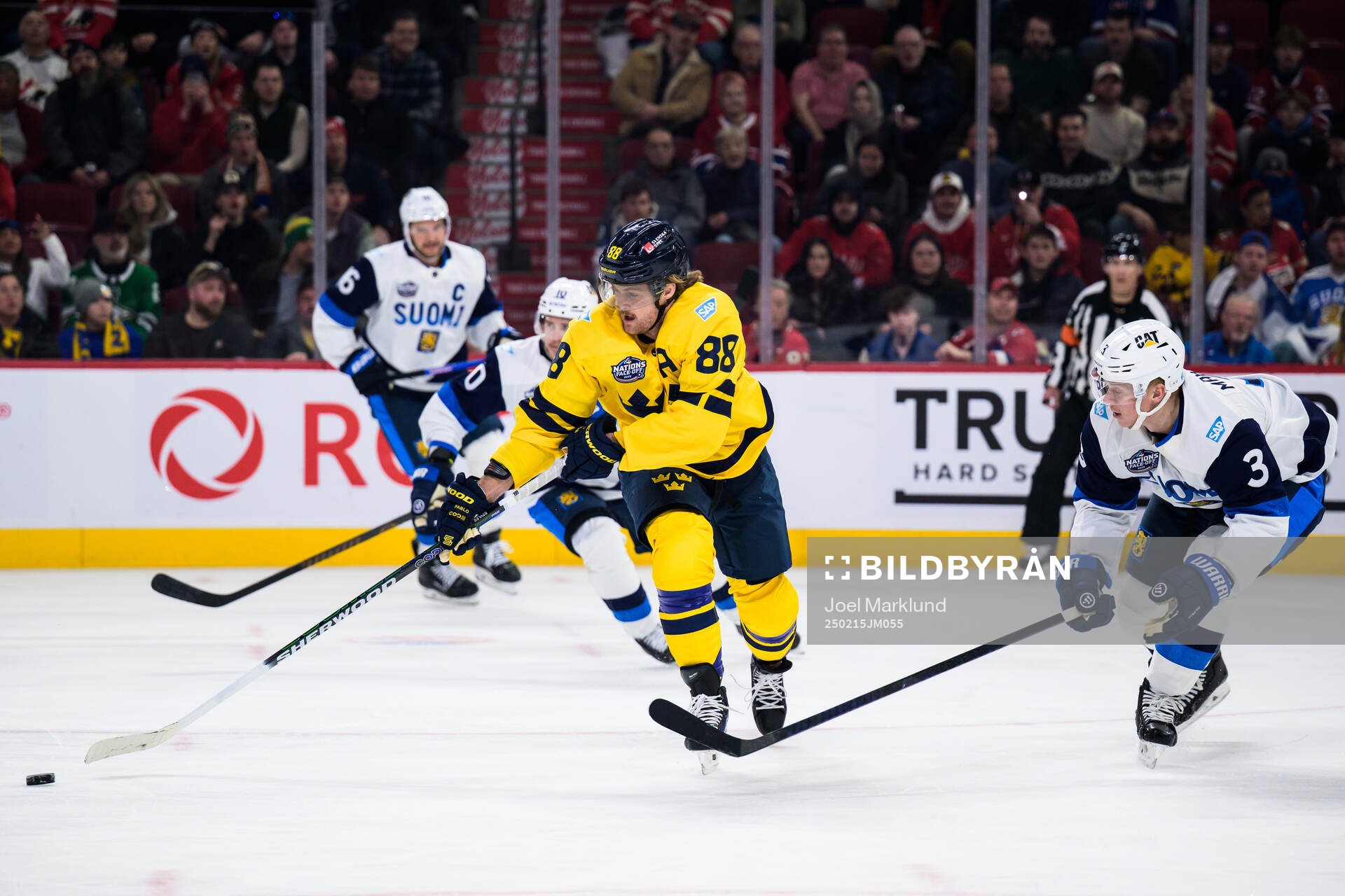 William Nylander of Sweden and Olli Määttä of Finland