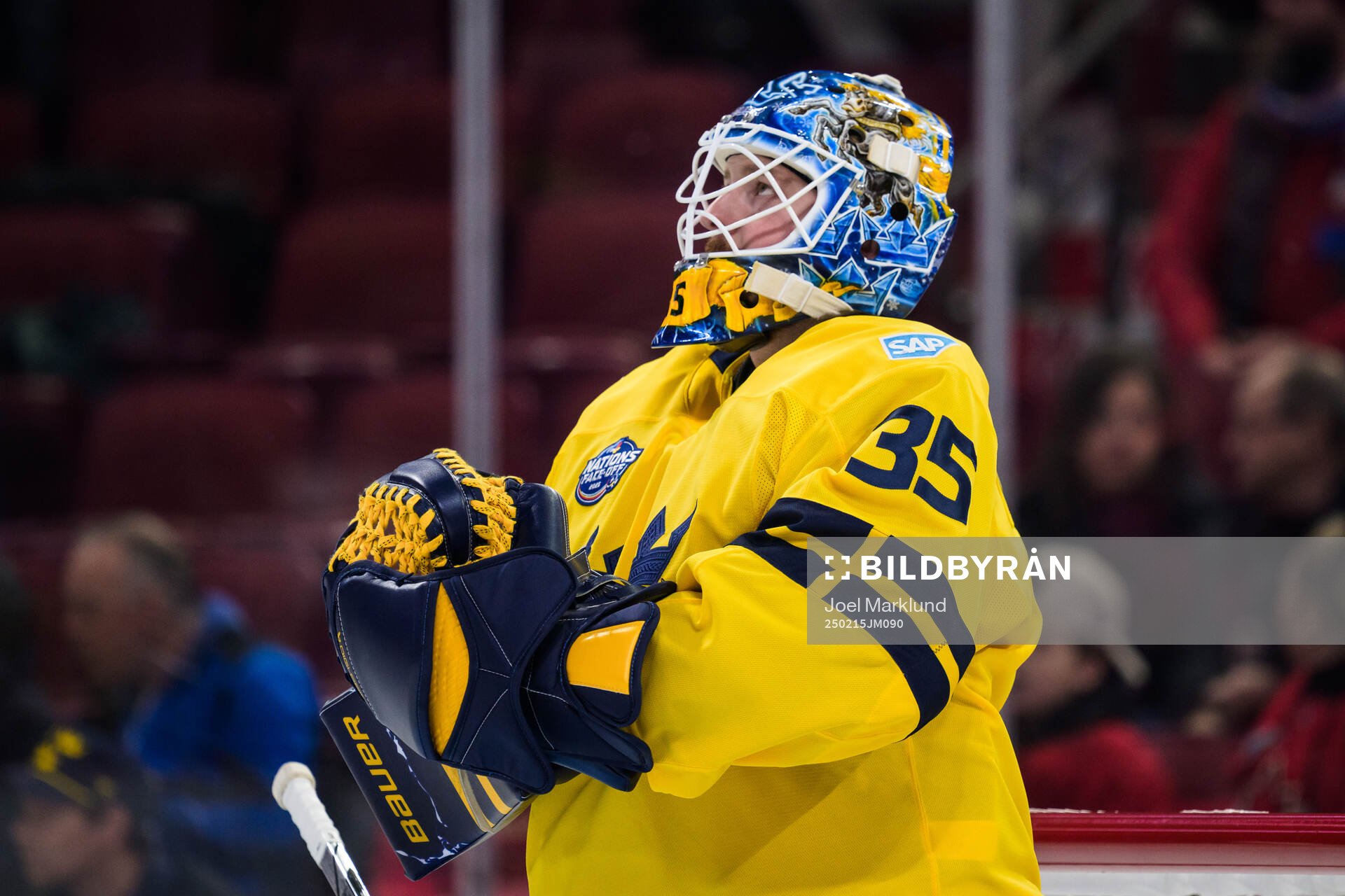Goaltender Linus Ullmark of Sweden