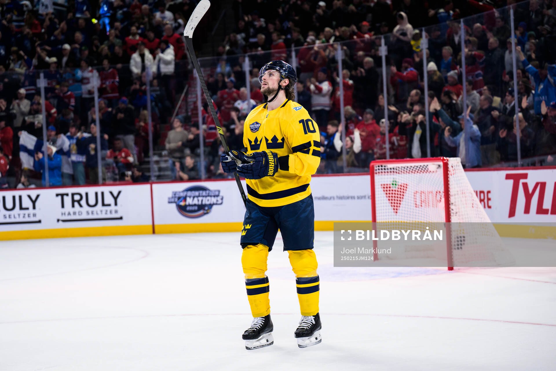 Adrian Kempe of Sweden looks dejected