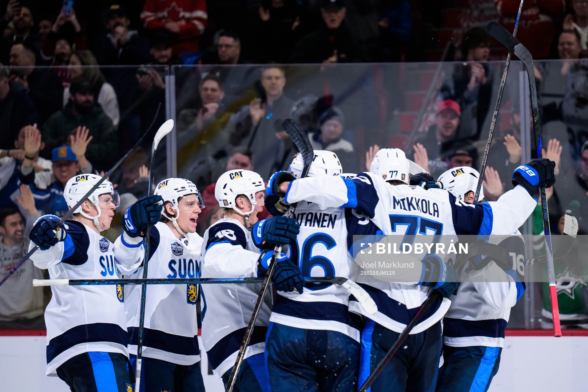 Players of Finland celebrate