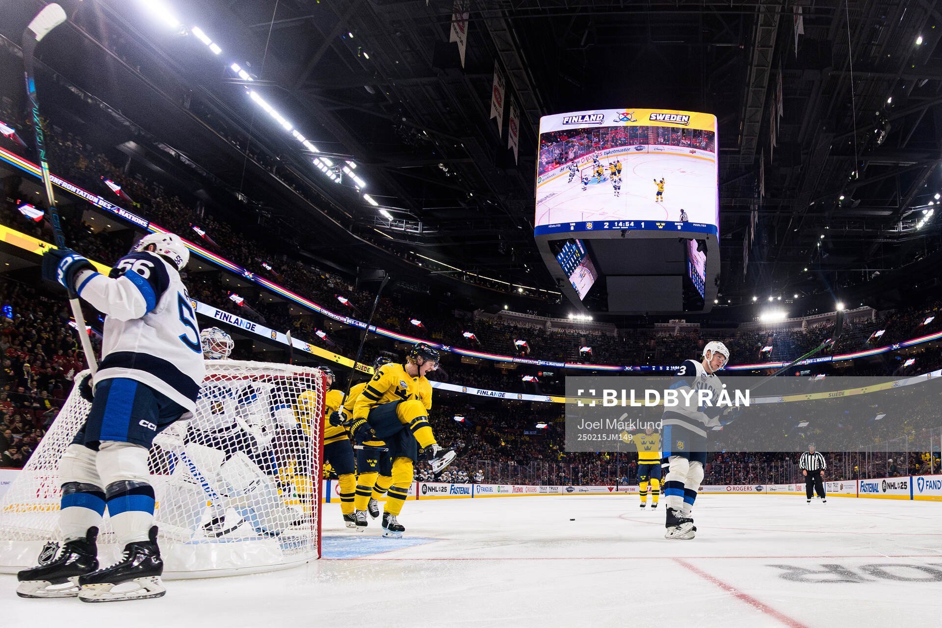 Rasmus Dahlin of Sweden celebrates