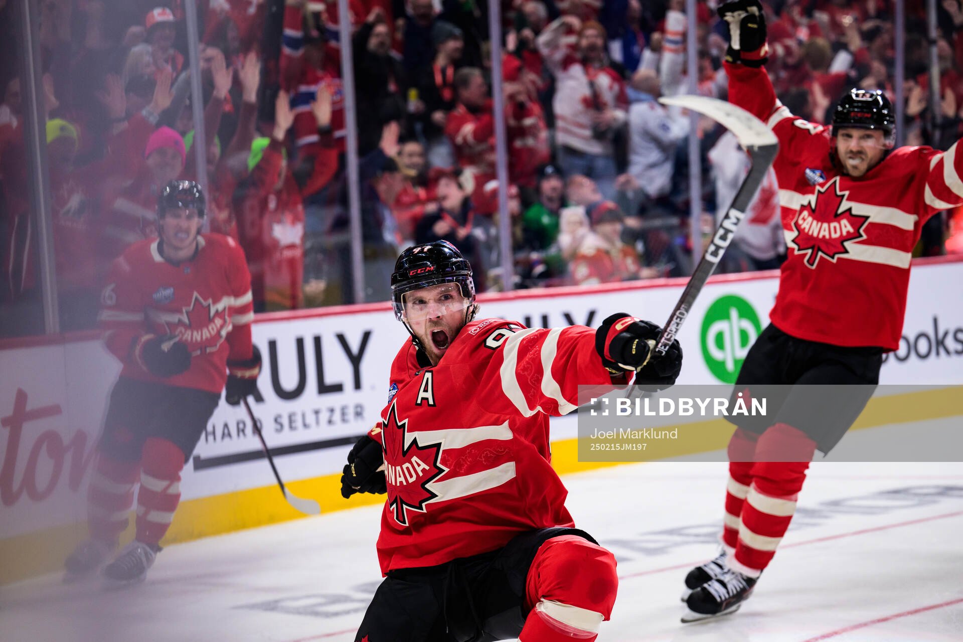 Connor McDavid of Canada celebrates