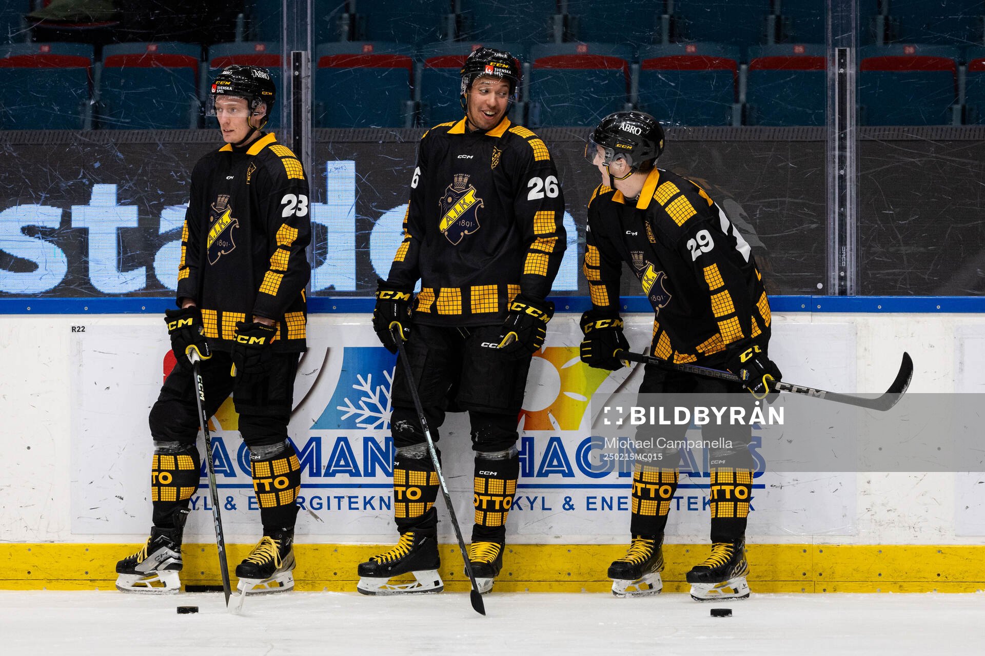 AIKs Oliver Tärnström, Oscar Nord, och Daniel Ljungman