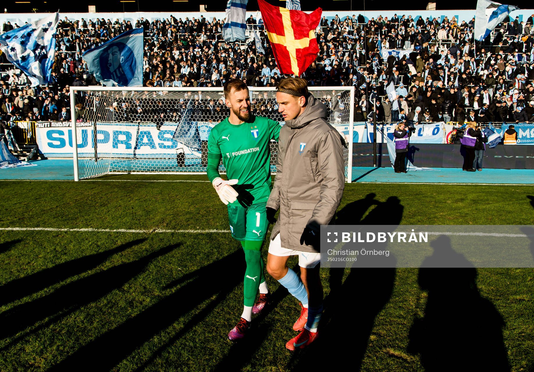 Malmö FFs målvakt Ricardo Friedrich och Erik Botheim