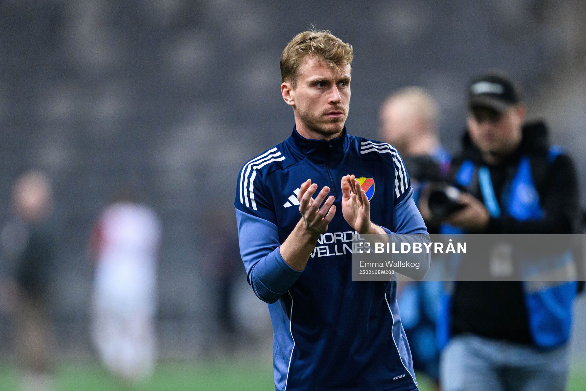 Djurgårdens Rasmus Schuller jublar efter fotbollsmatchen i Svenska Cupen mellan Djurgården och Sandvikens IF den 16 februari 2025 i Stockholm. 