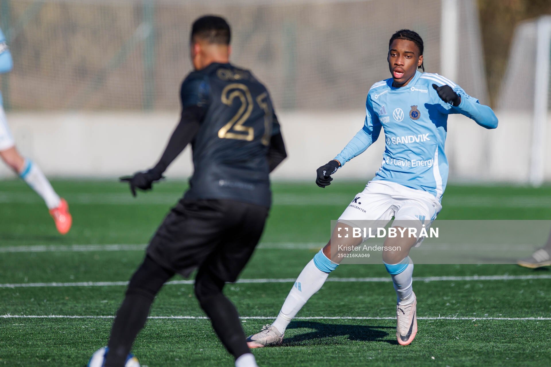Gefles Ahmed During under fotbollsmatchen i Svenska Cupen mellan Halmstad och Gefle den 16 februari 2025 i Halmstad. 