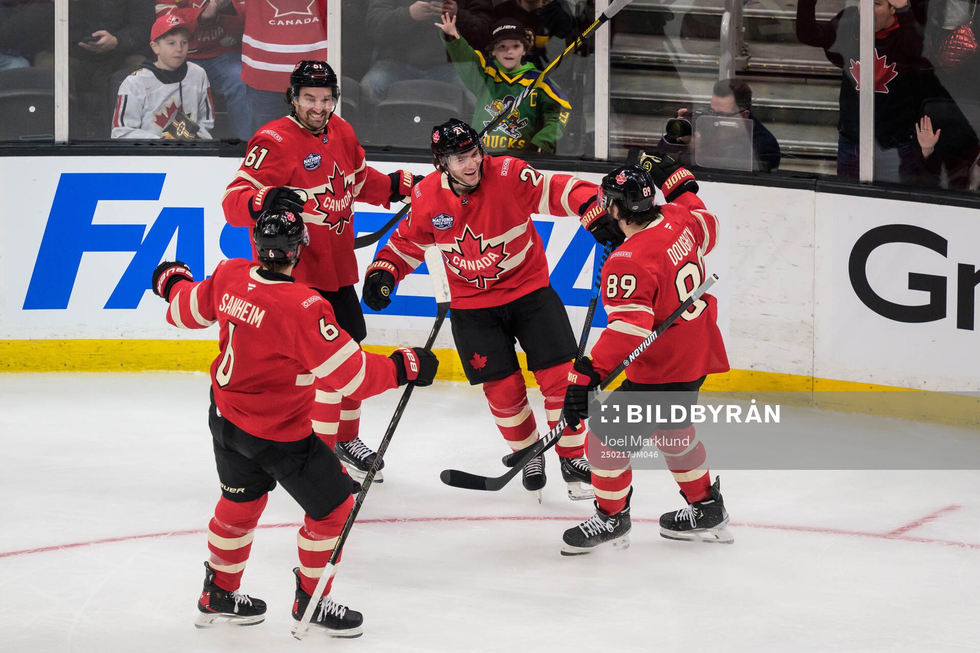 Travis Sanheim, Mark Stone, Brayden Point and Drew Doughty