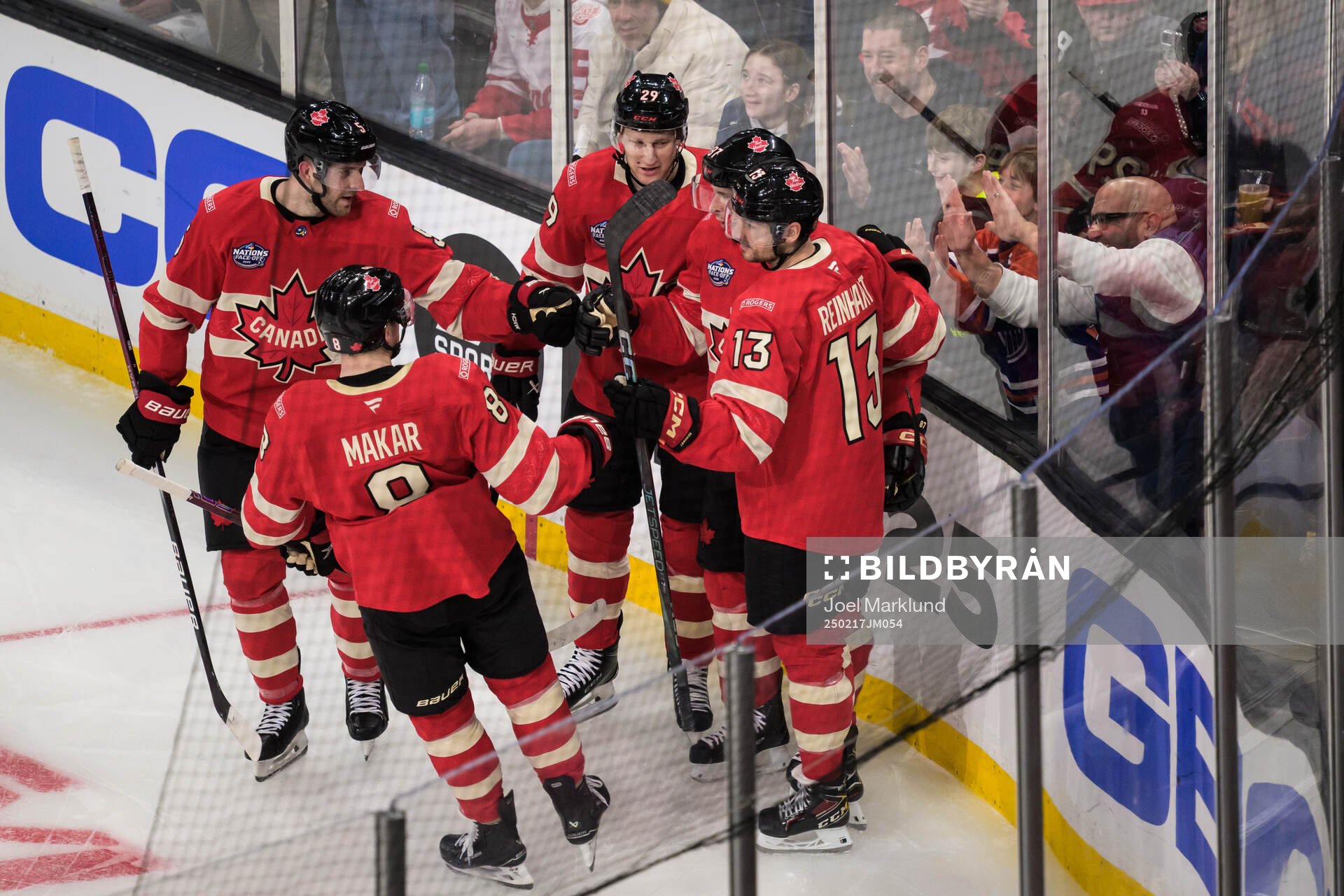 Devon Toews, Cale Makar, Nathan MacKinnon, Sidney Crosby