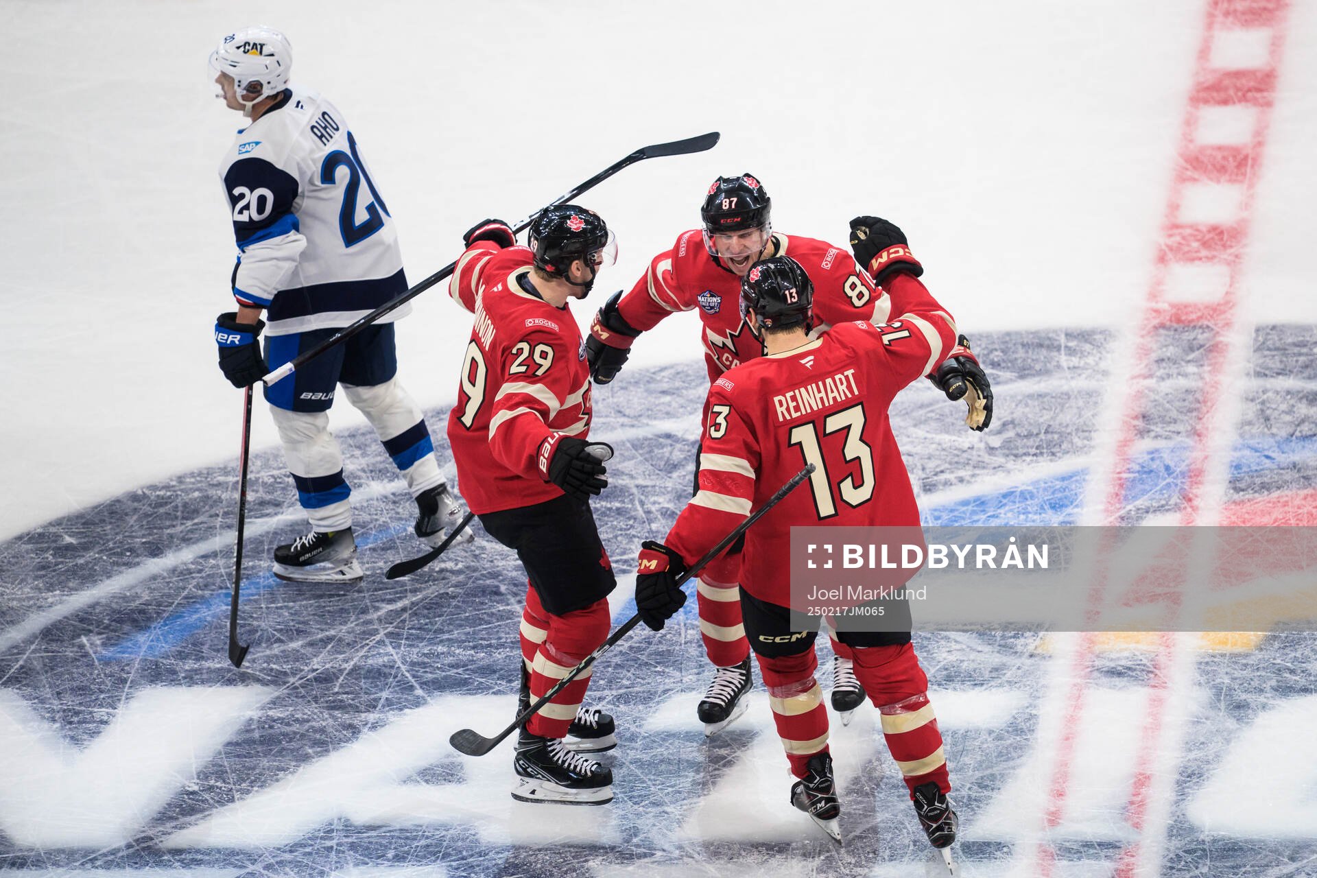Sebastian Aho of Finland looks dejected when Nathan