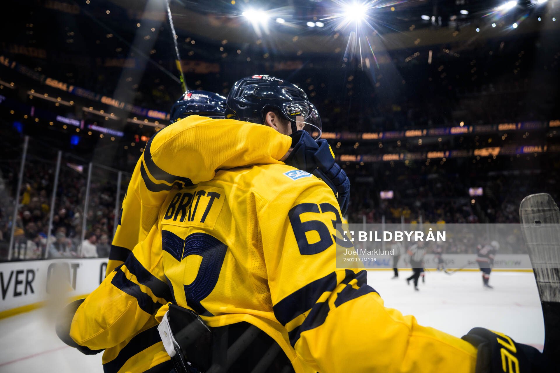 Jesper Bratt of Sweden celebrates