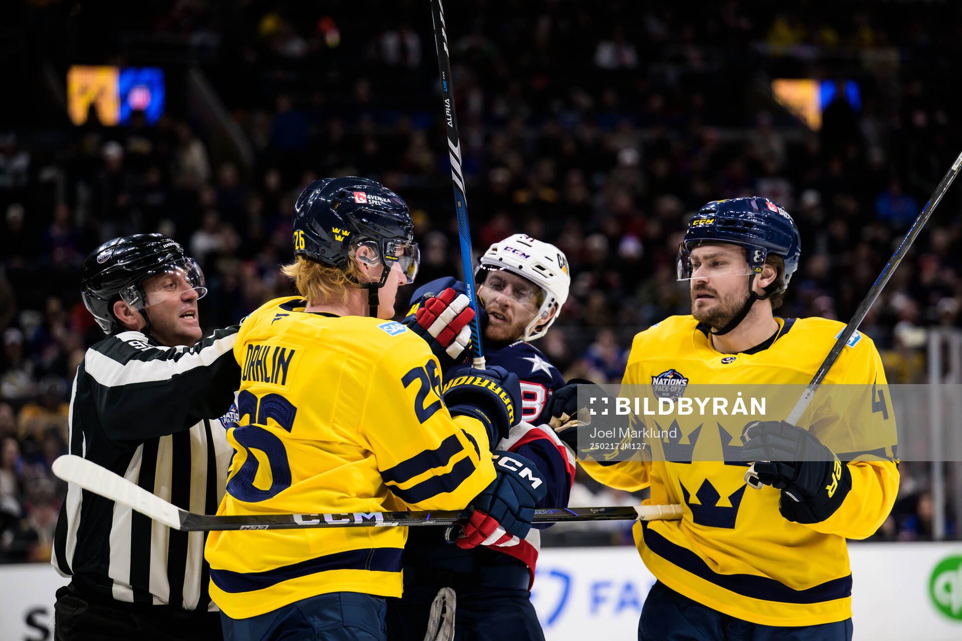 Rasmus Dahlin and Rasmus Andersson of Sweden and Kyle