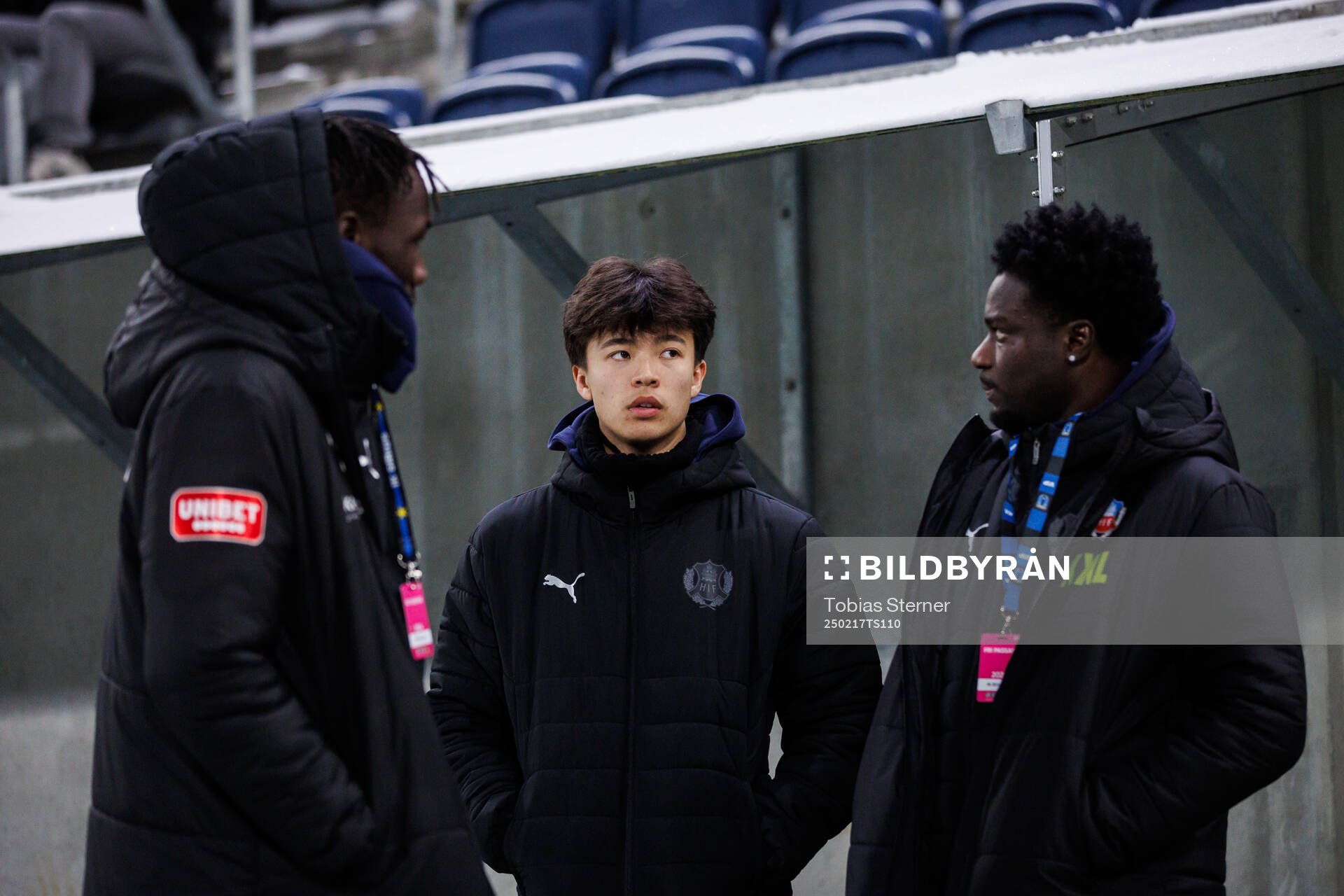 Helsingborgs Ebrima Bajo, Max Bjurström och Samuel Asoma