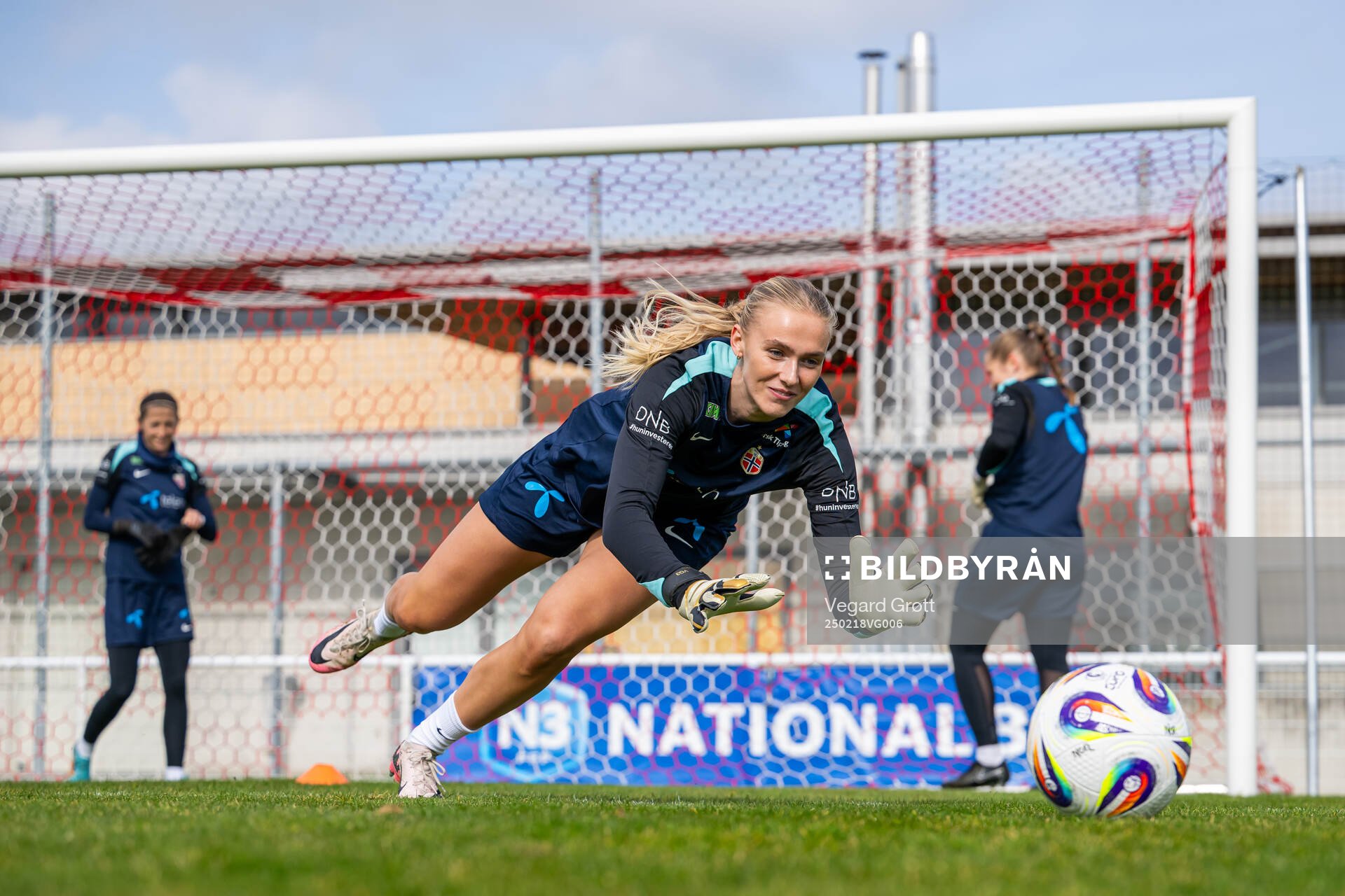 Goalkeeper Selma Panengstuen of the Norwegian women's