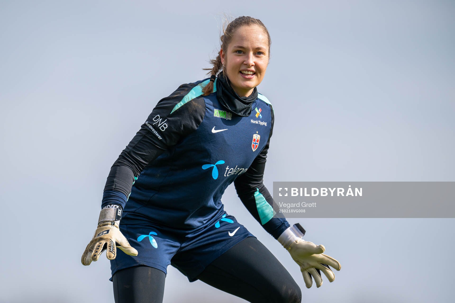 Goalkeeper Aurora Mikalsen of the Norwegian women's