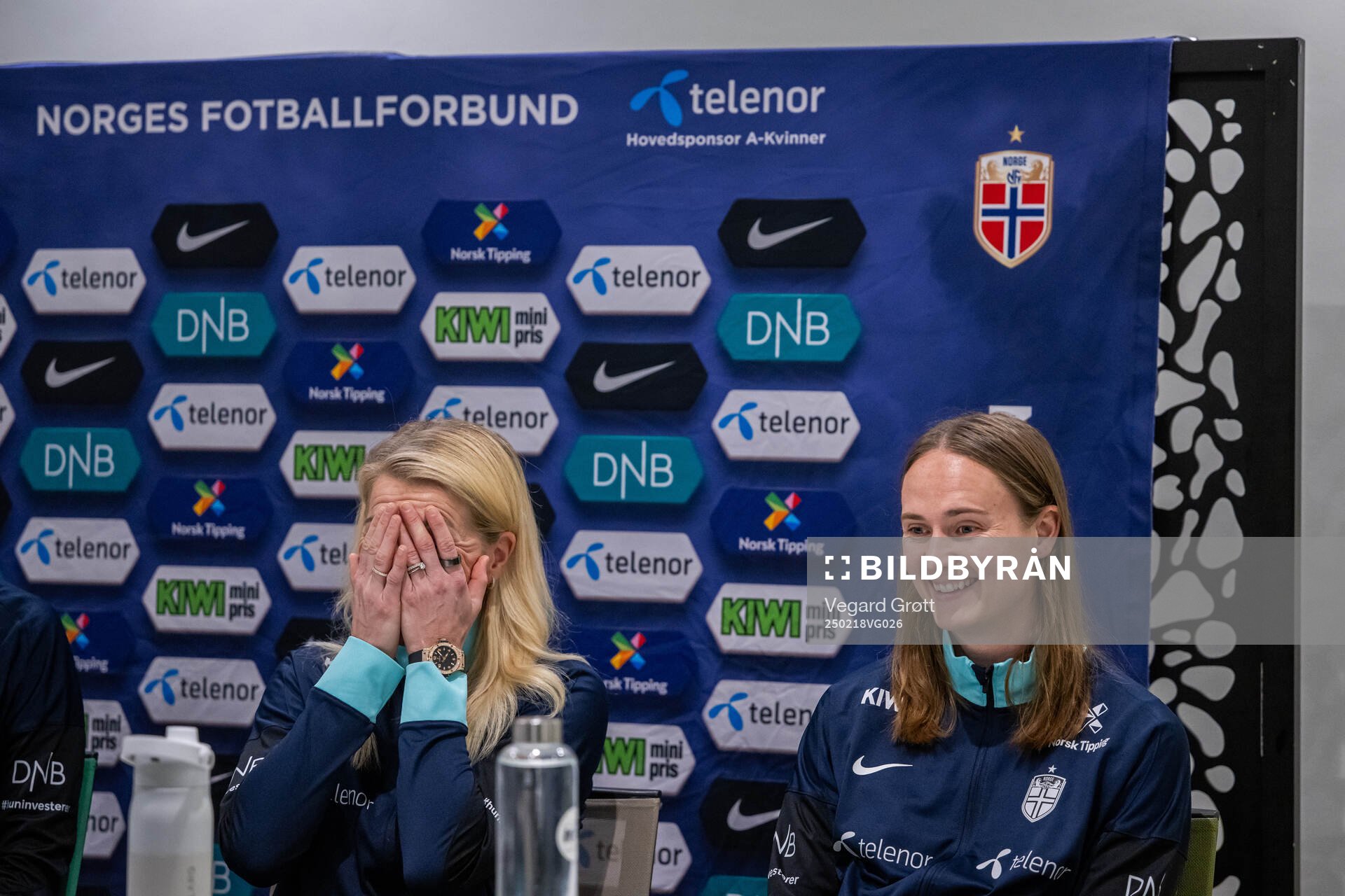 Ada Hegerberg and Caroline Graham Hansen of the Norwegian