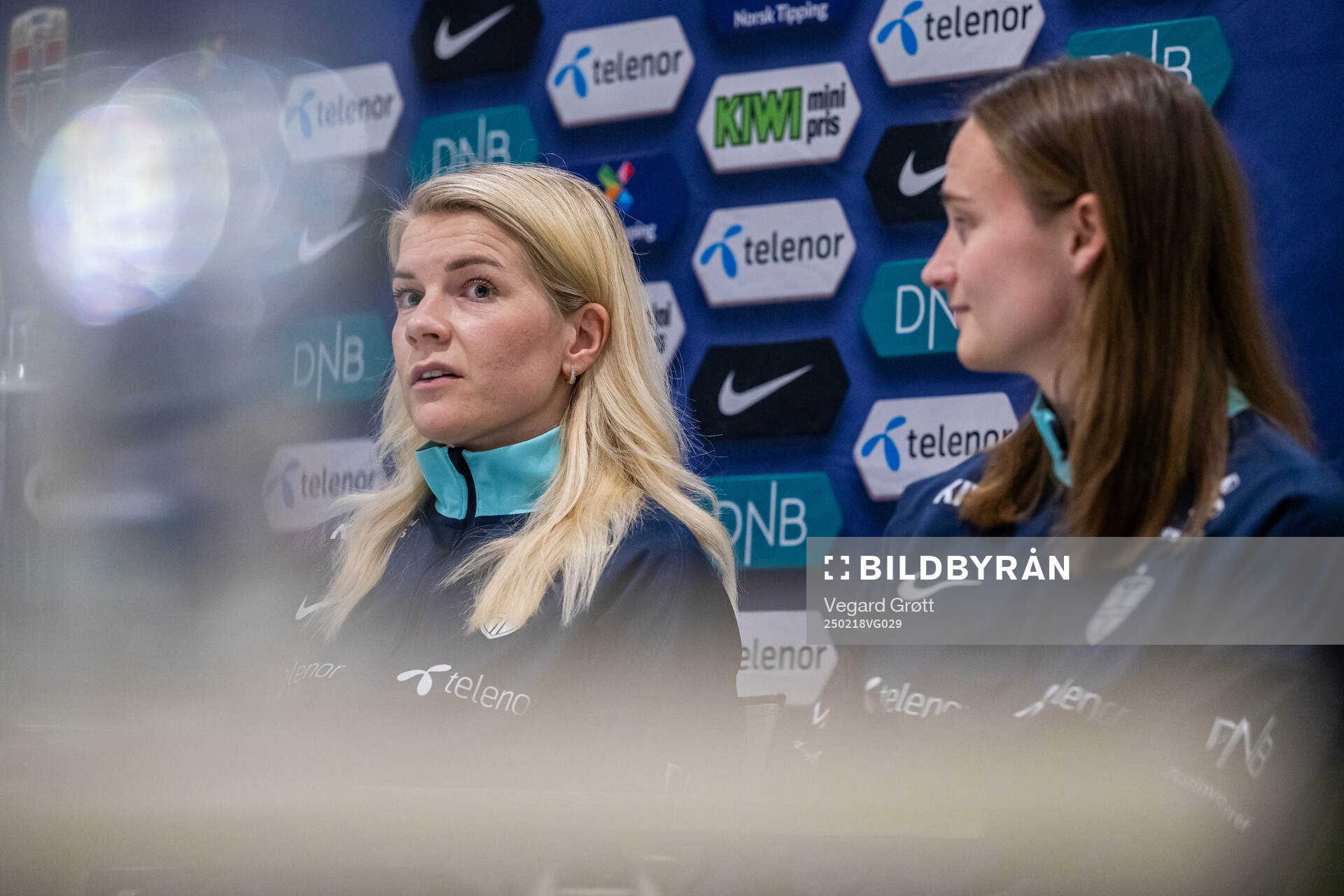 Ada Hegerberg and Caroline Graham Hansen of the Norwegian