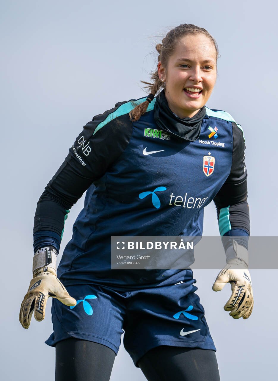 Goalkeeper Aurora Mikalsen of the Norwegian women's