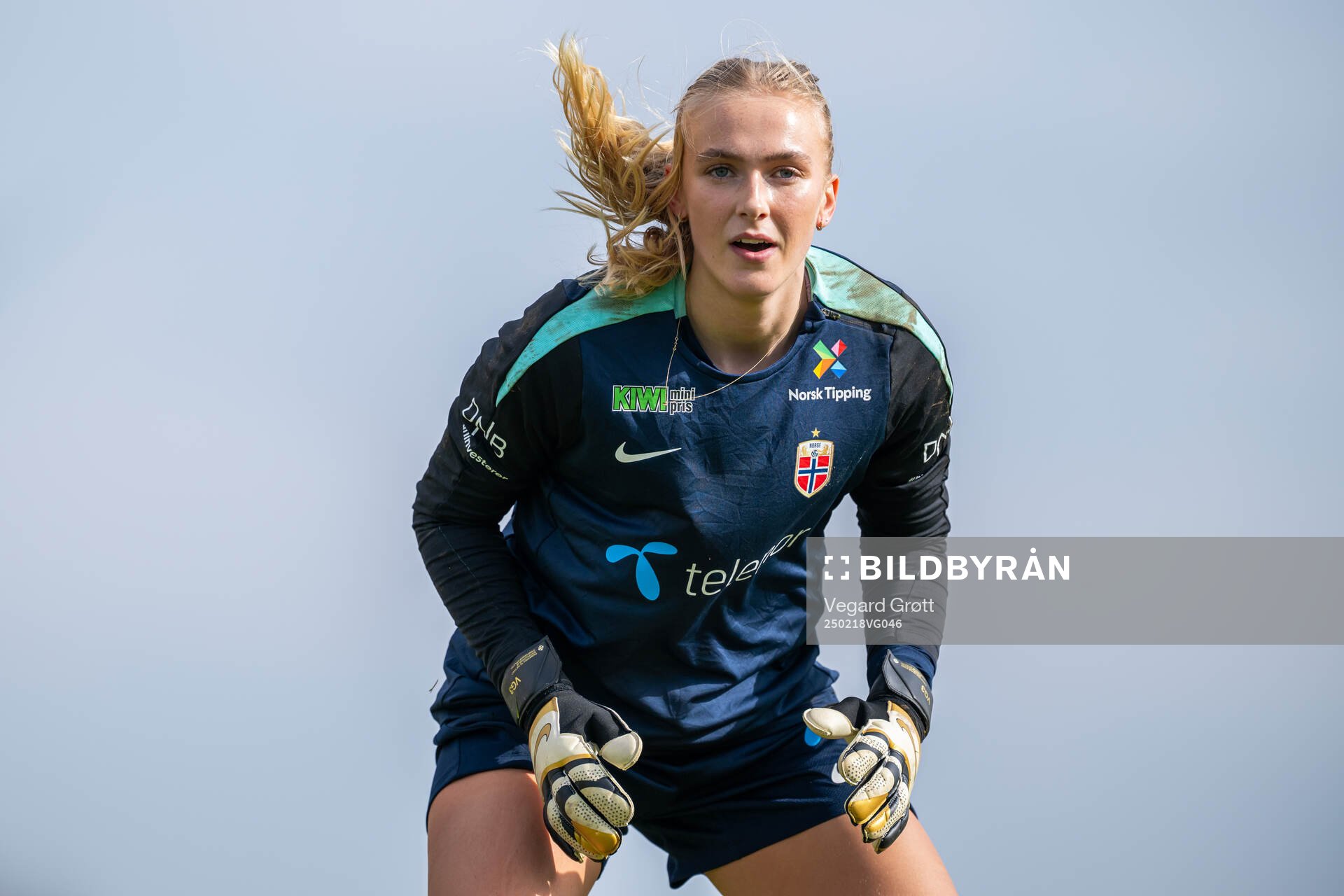 Goalkeeper Selma Panengstuen of the Norwegian women's