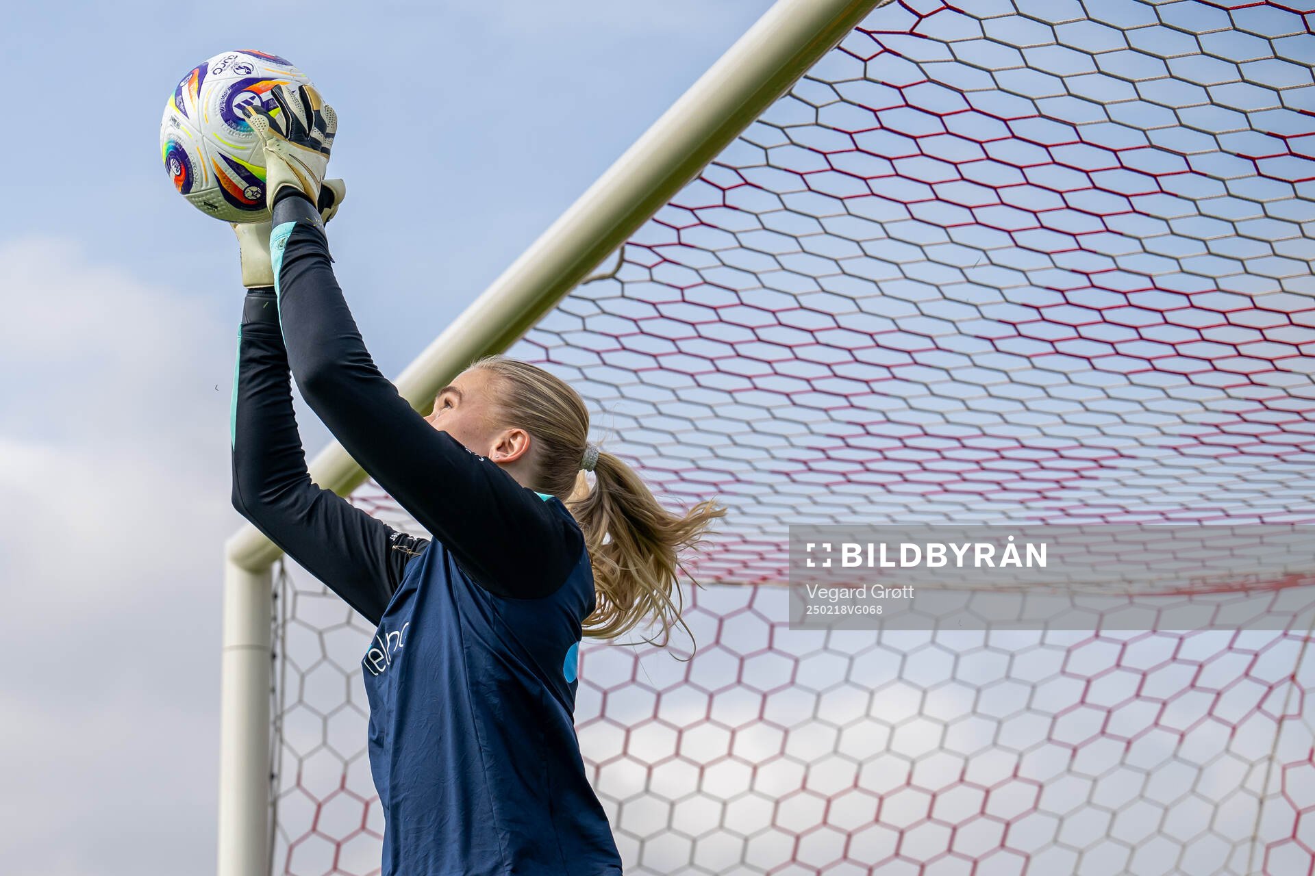 Goalkeeper Selma Panengstuen of the Norwegian women's