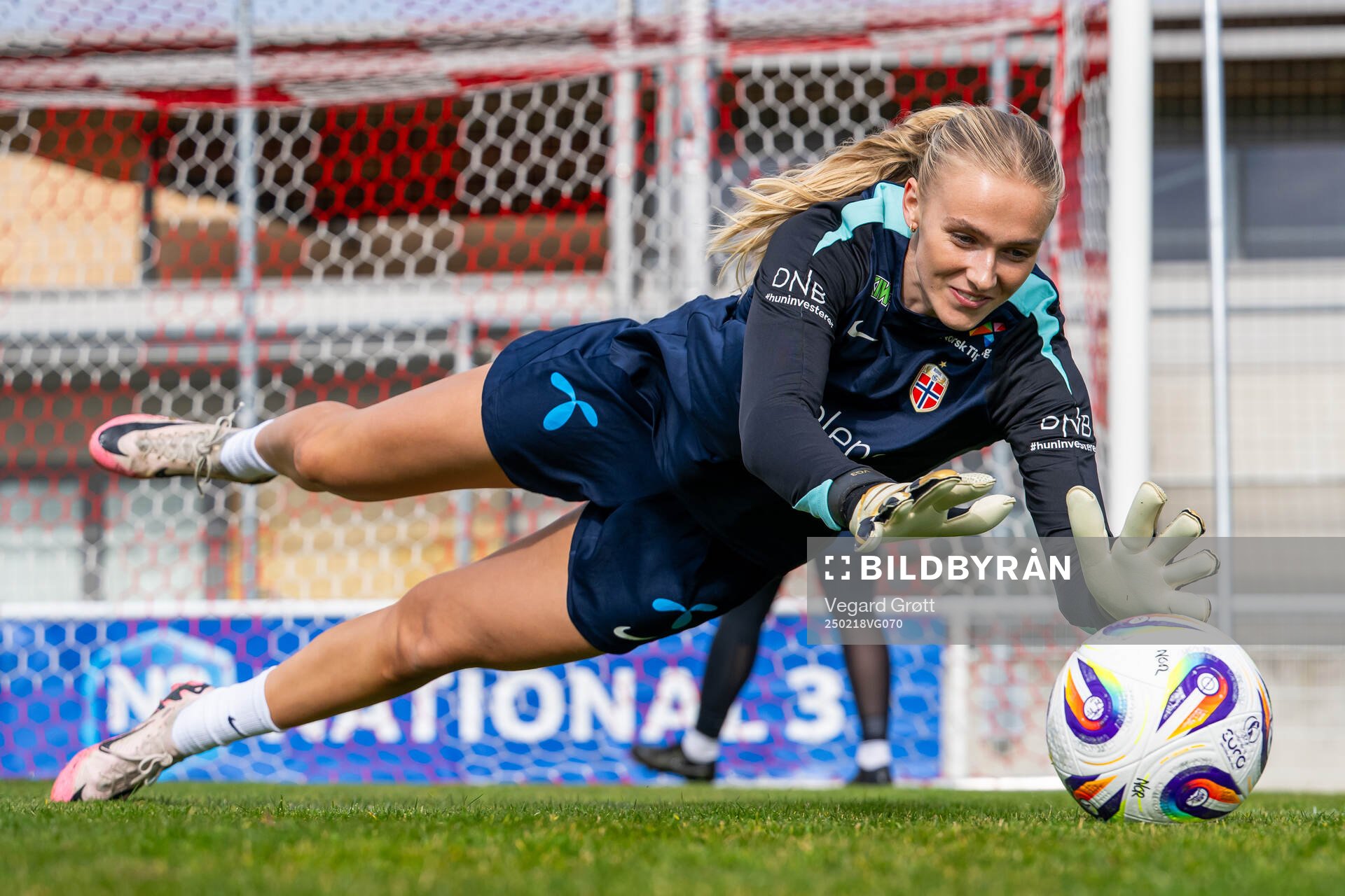 Goalkeeper Selma Panengstuen of the Norwegian women's