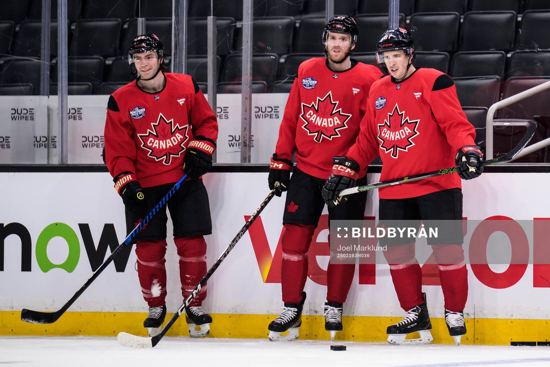 Brayden Point, Connor McDavid and Sidney Crosby of Canada