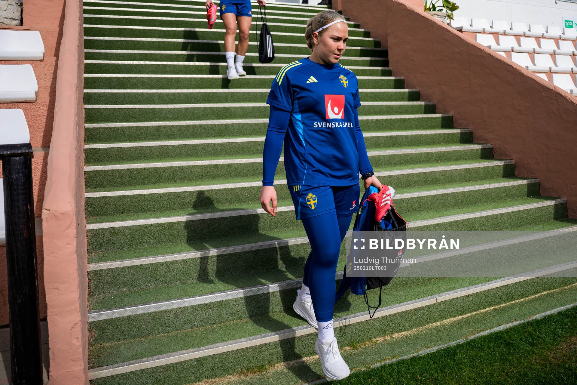 Goalkeeper Sofia Hjern of the women’s national football team of Sweden at a training session on February 19, 2025 in Marbella. 