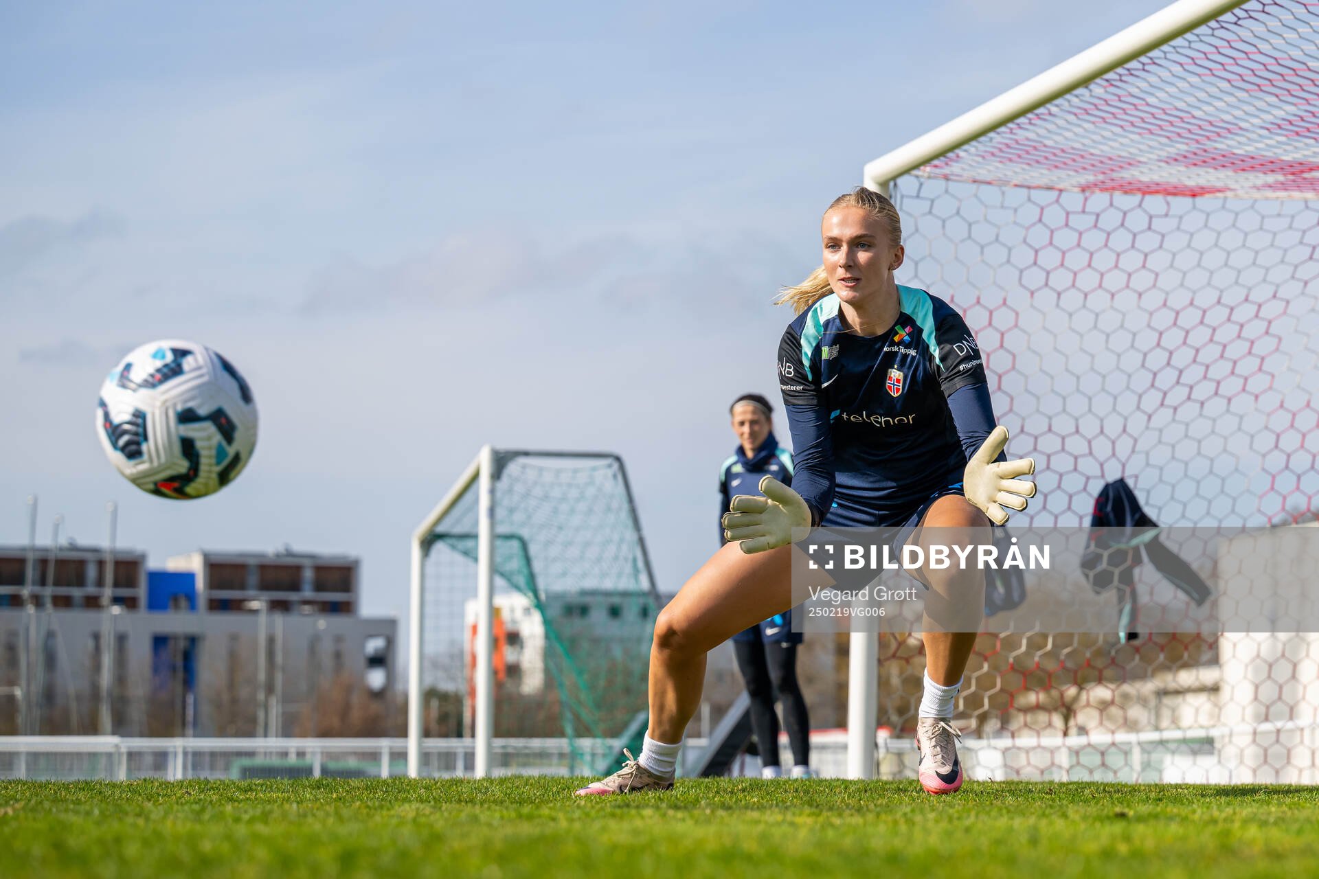 Goalkeeper Selma Panengstuen of the Norwegian women's