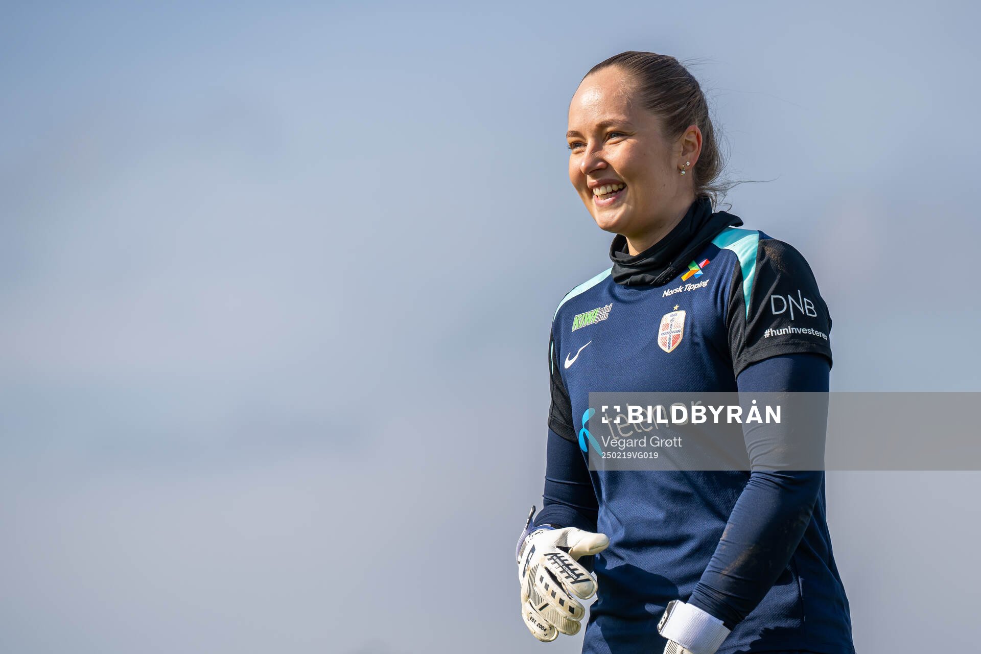 Goalkeeper Aurora Mikalsen of the Norwegian women's