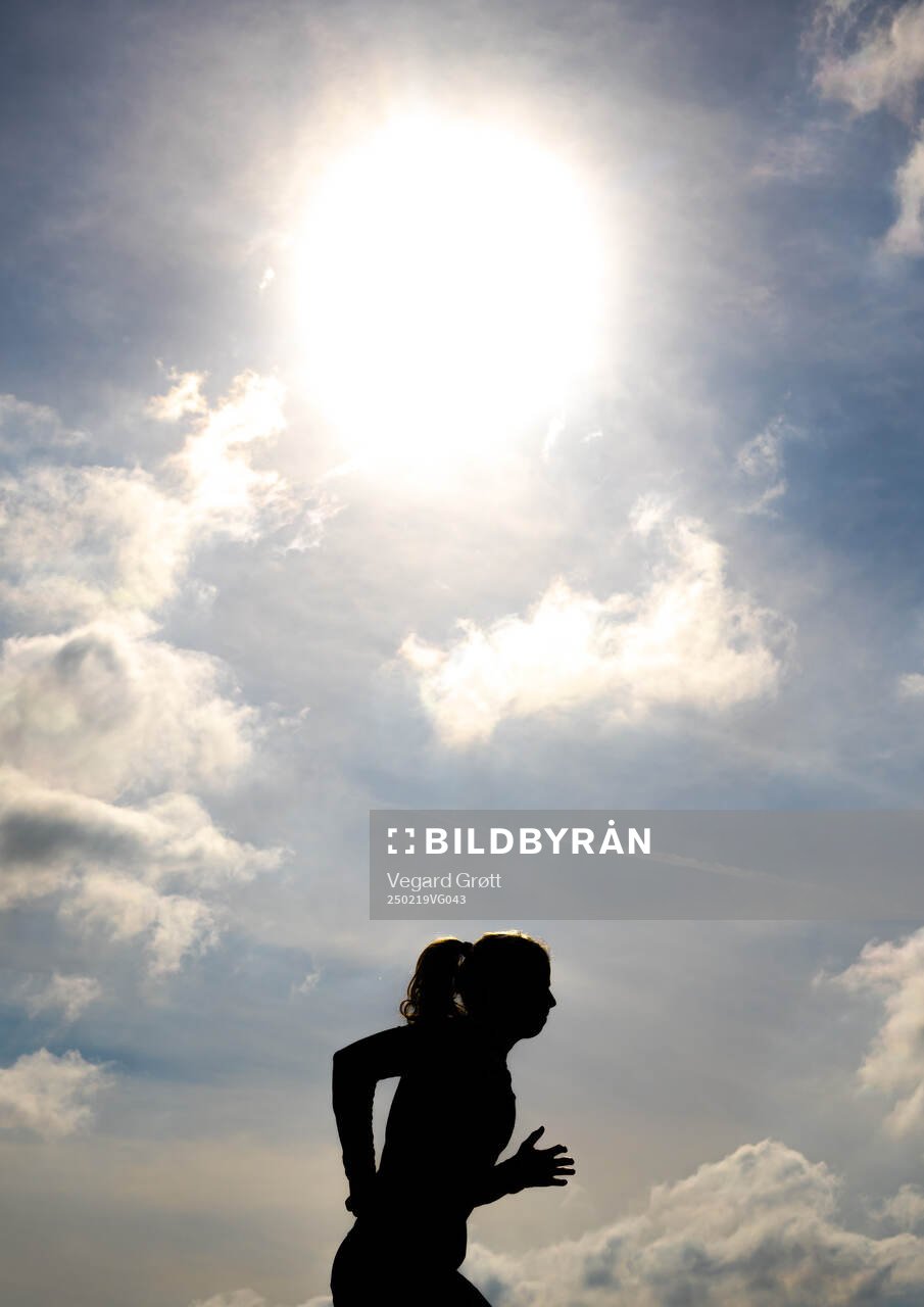 The silhouette of Justine Kielland of the Norwegian women's