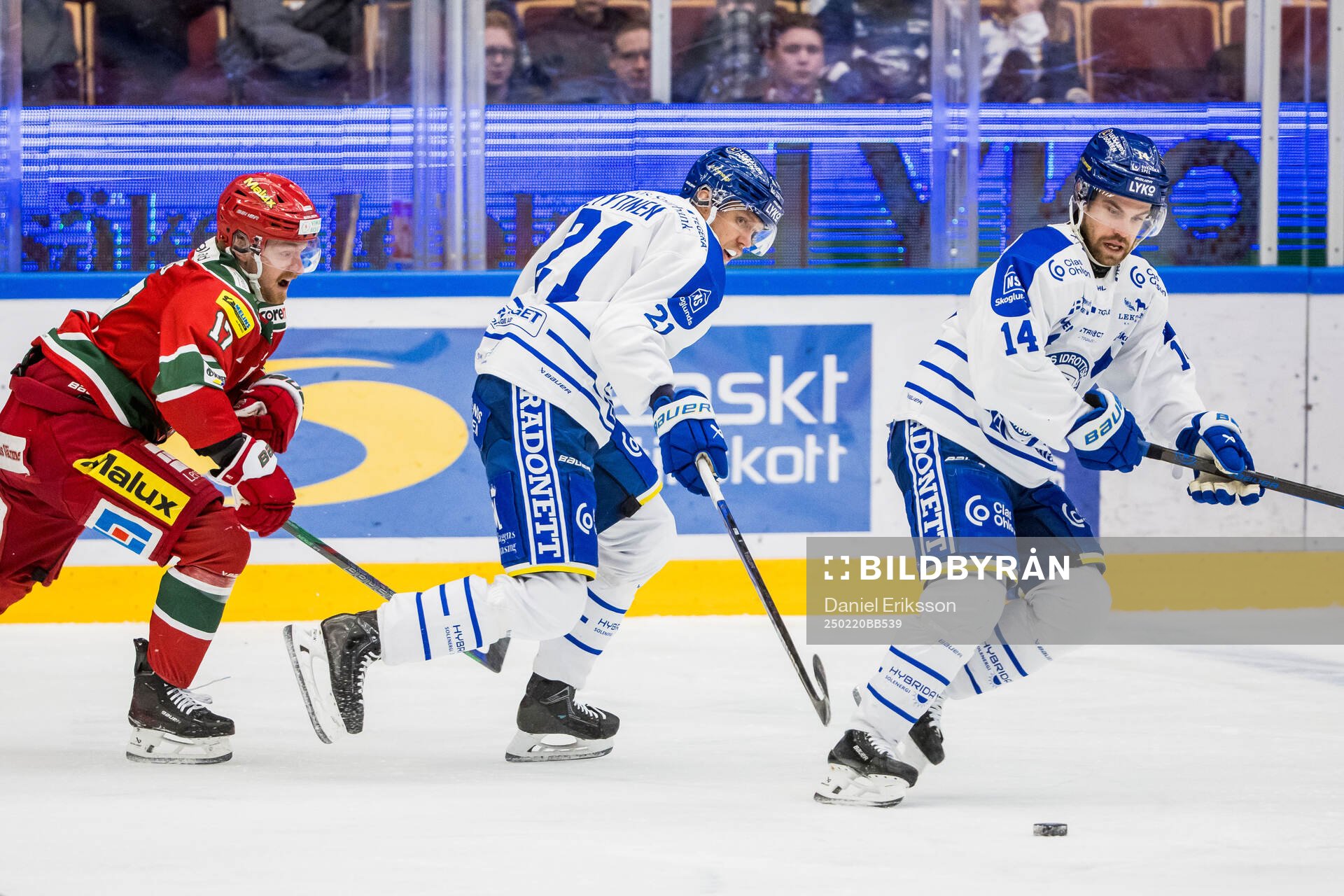 Modos Riley Woods mot Leksands Joonas Lyytinen och Oskar