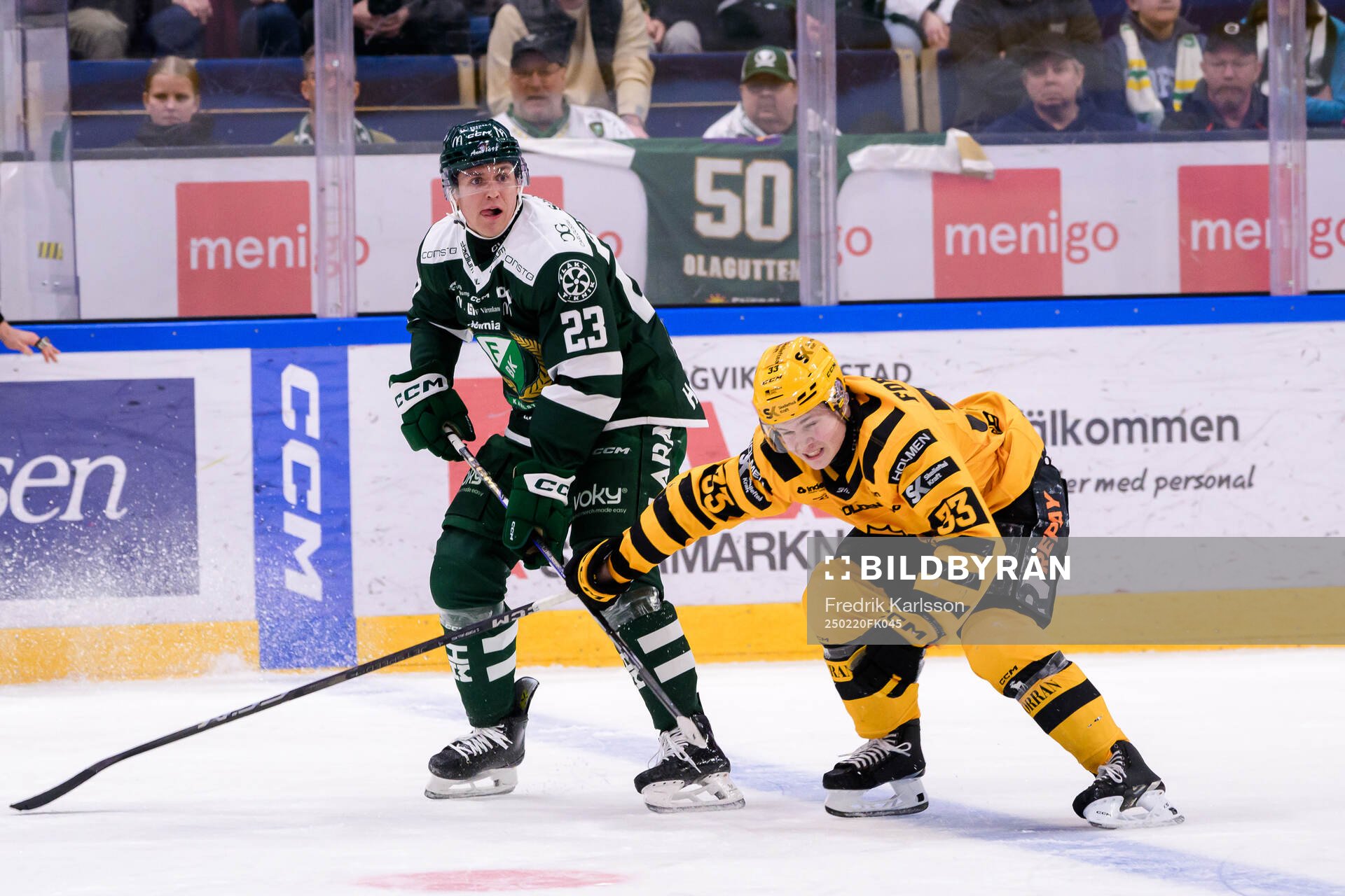 Färjestads Oliver Eklind och Skellefteås Zeb Forsfjäll